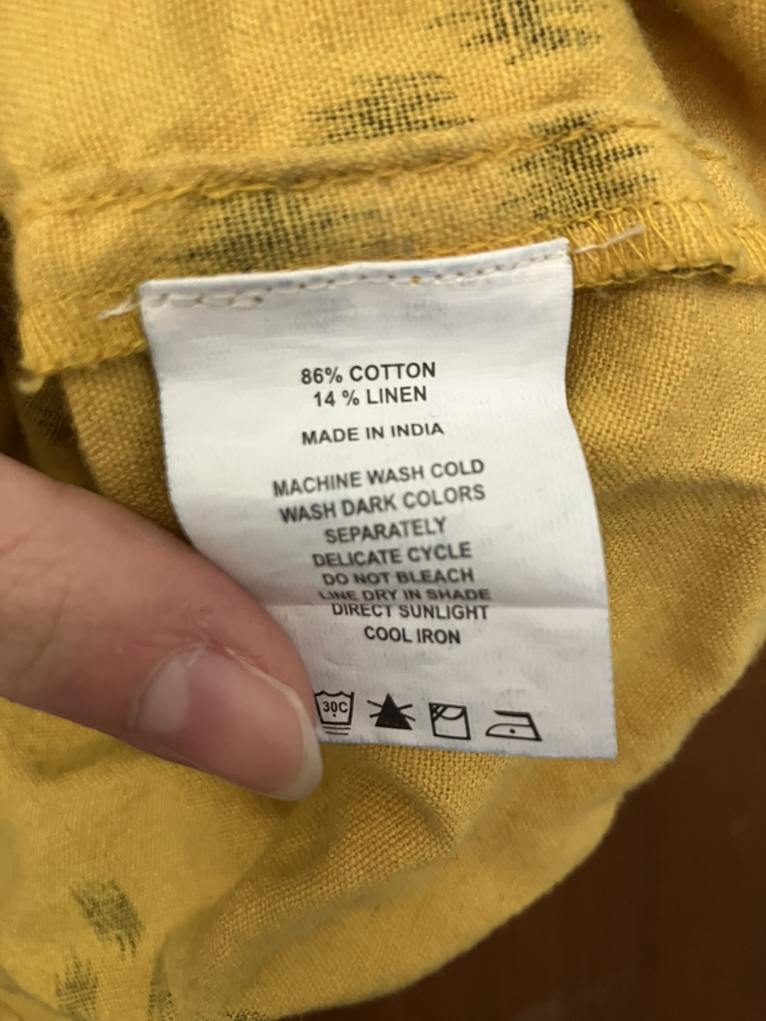 Yellow Cotton/Linen Shirt — Extra Small - photo 4