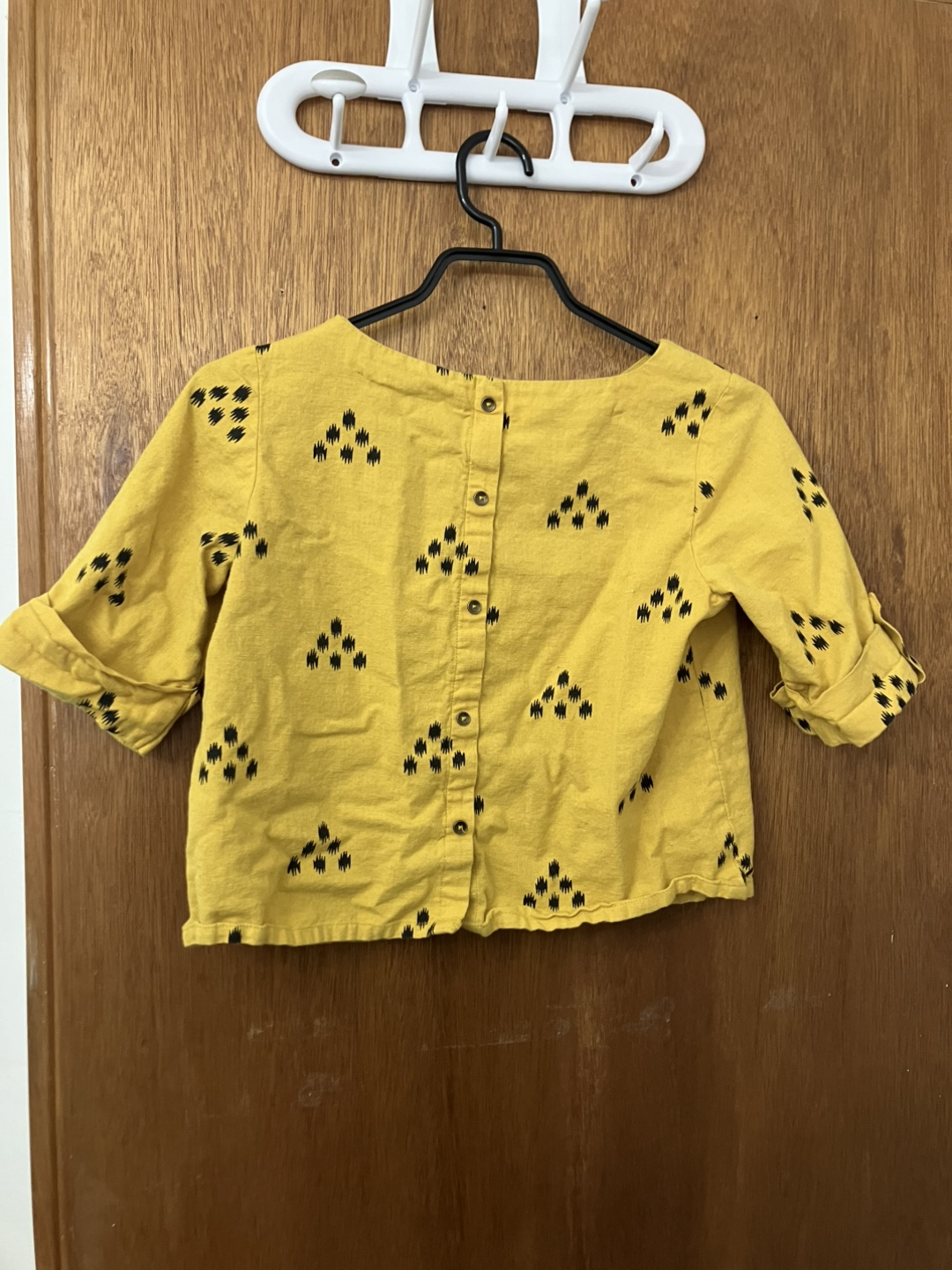 Yellow Cotton/Linen Shirt — Extra Small - photo 2