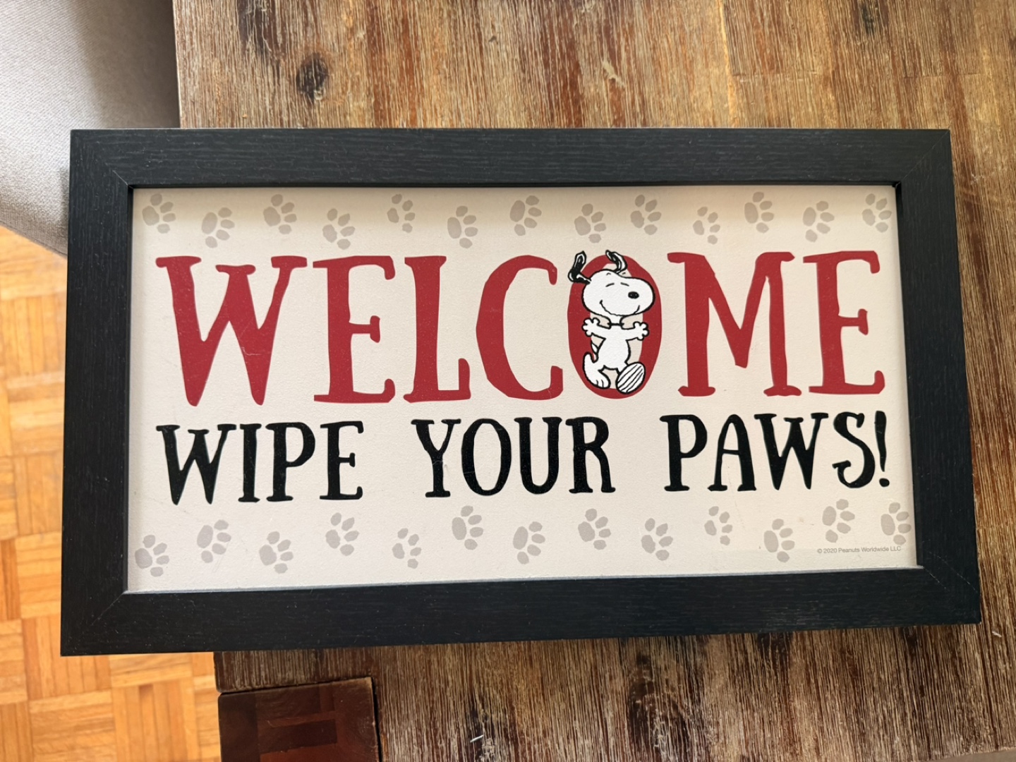 Snoopy Welcome Wipe Your Paws Sign