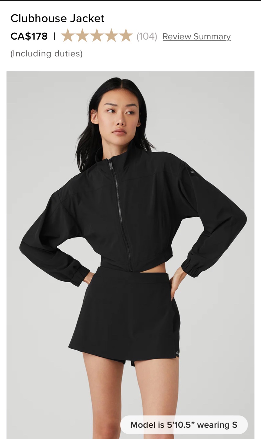 ALO Yoga Clubhouse Jacket - Black, Size M - photo 5