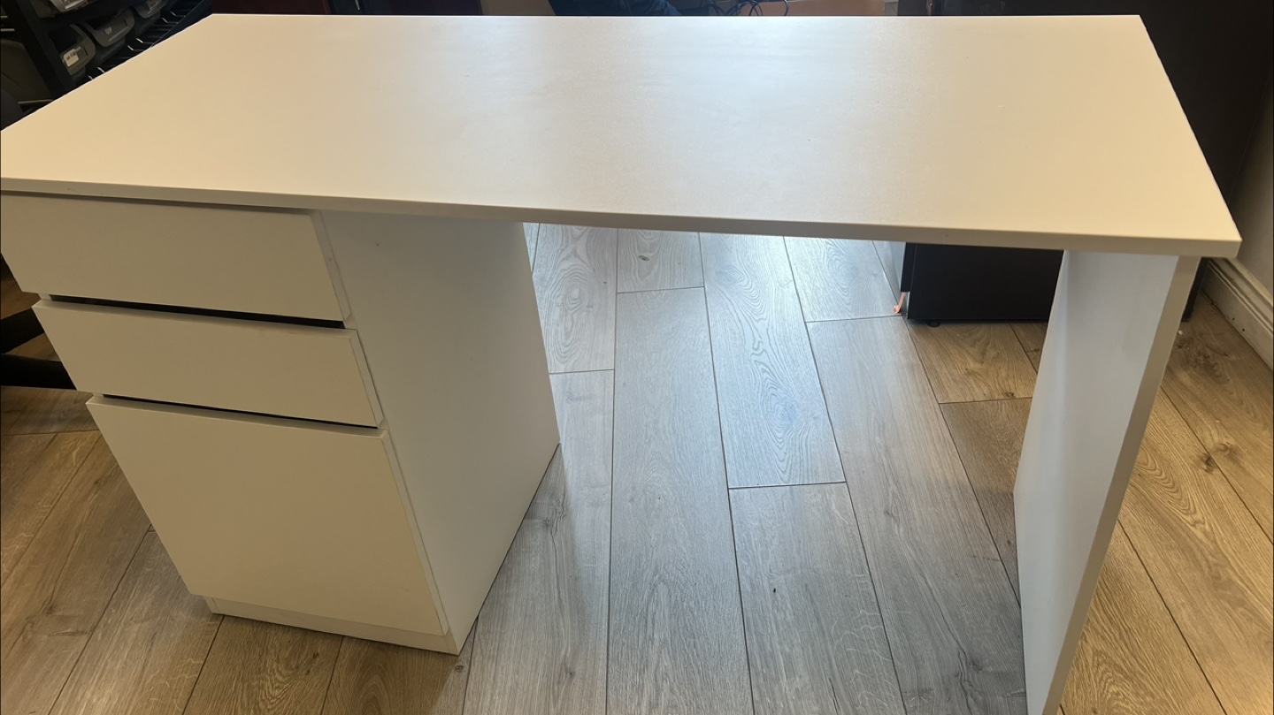 White Desk with Drawers