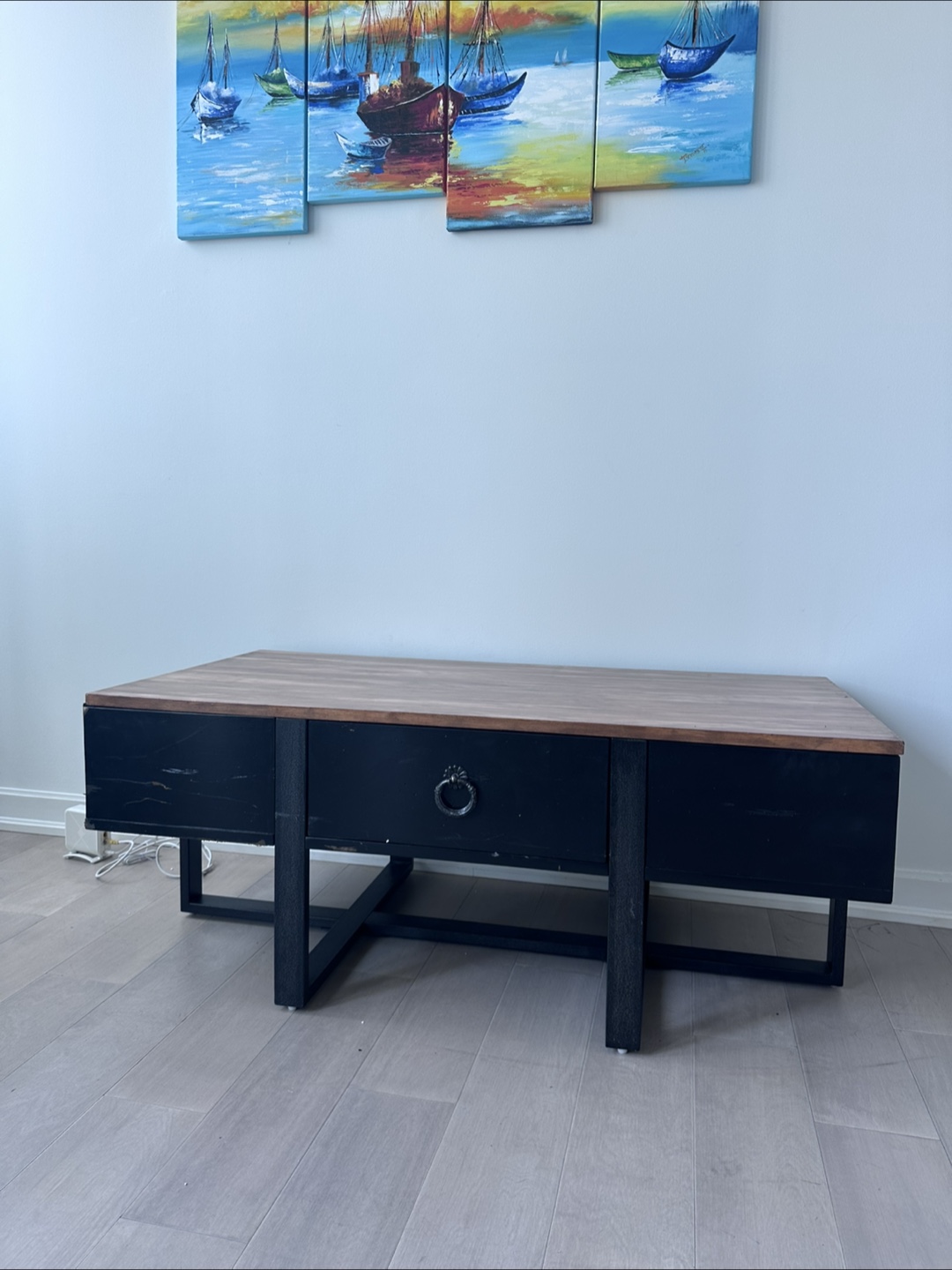 Lift Top Coffee Table - Black & Wood - photo 3