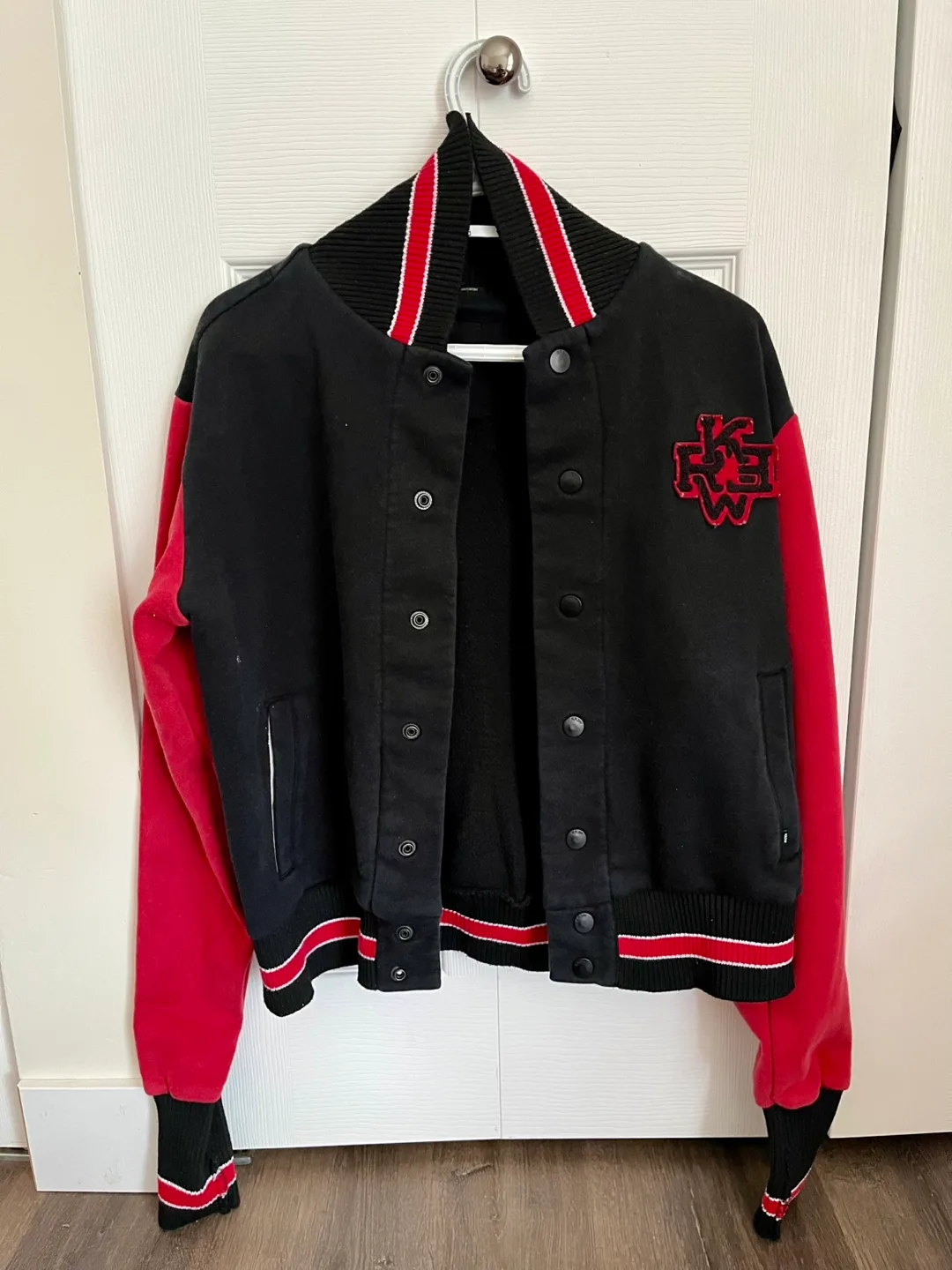 Krew Varsity Jacket, Black and Red image indicator(9)