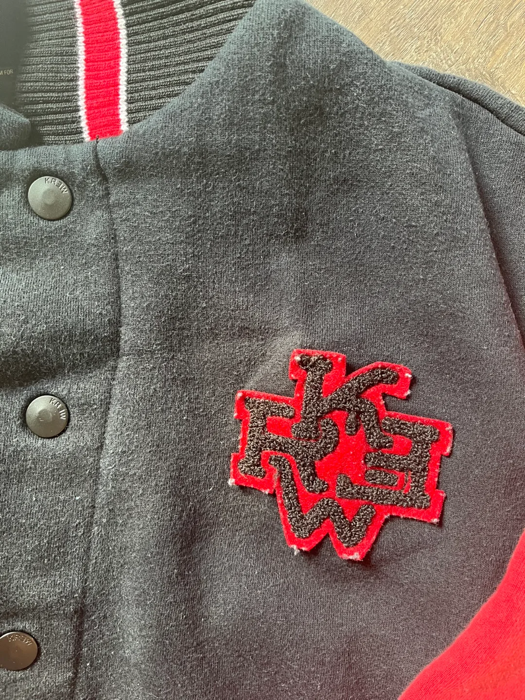 Krew Varsity Jacket, Black and Red image indicator(2)