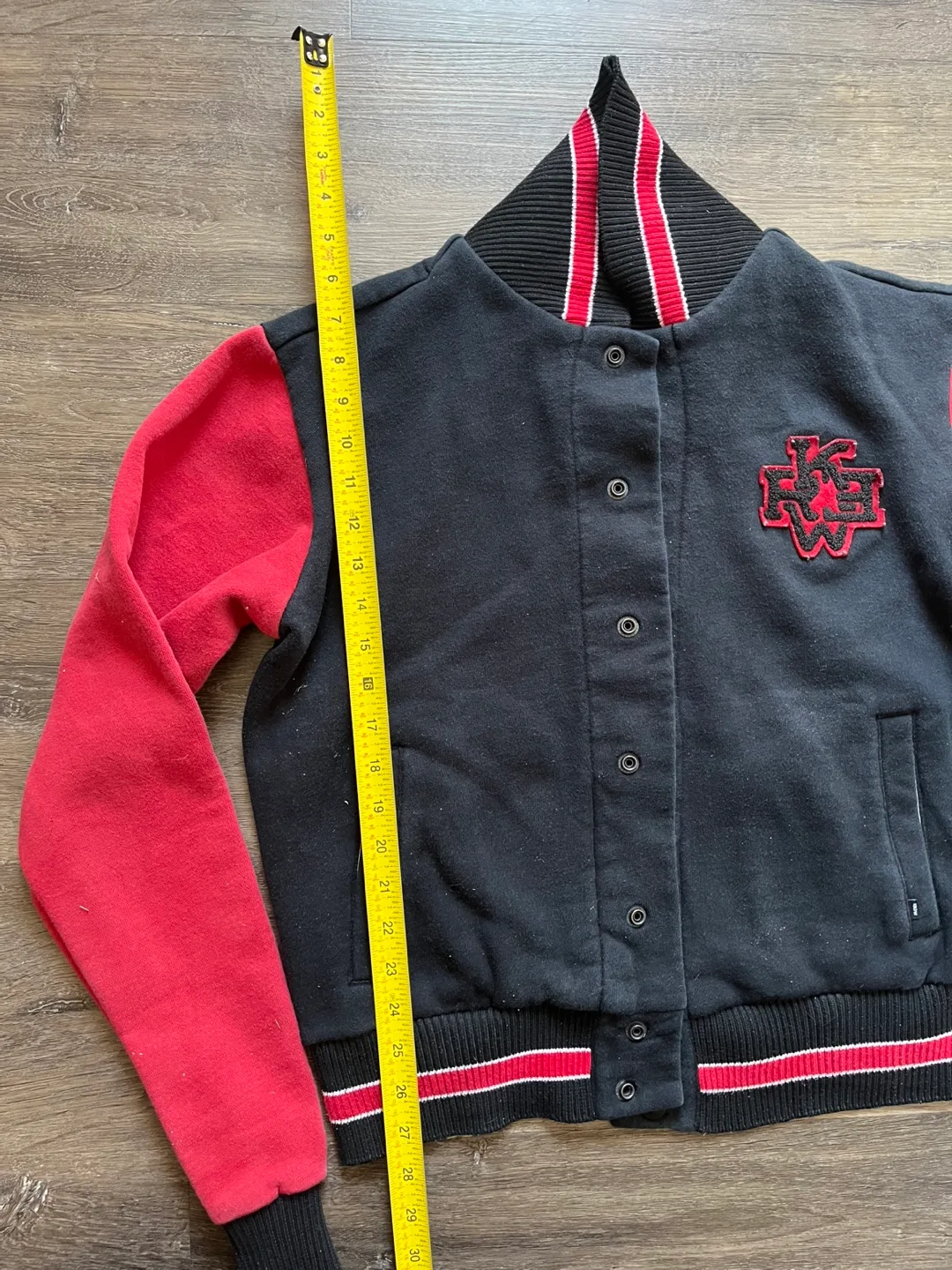 Krew Varsity Jacket, Black and Red image indicator(7)