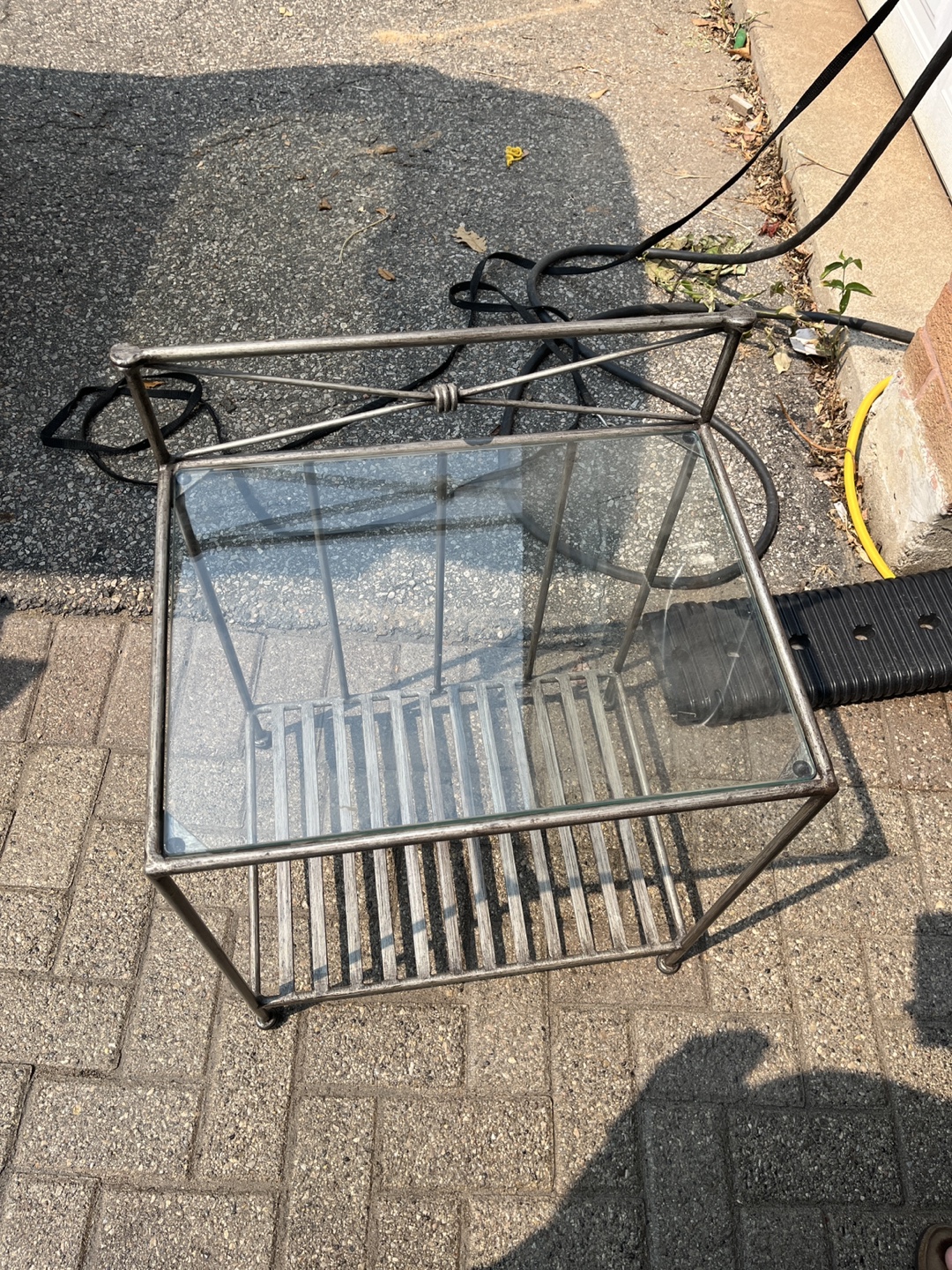 Glass Top Metal Side Table