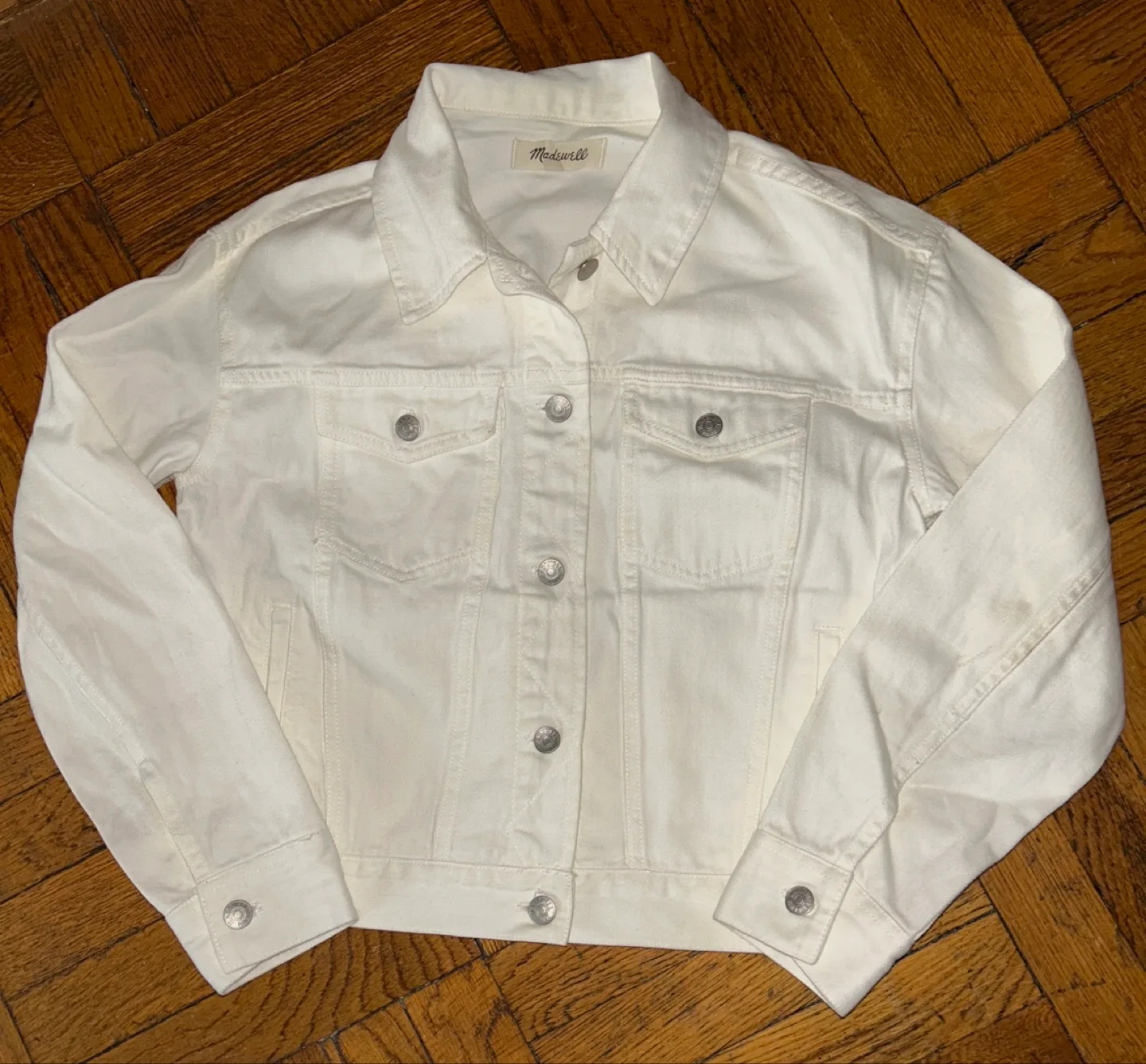 Madewell White Denim Jacket - Women’s Size 8 thumbnail