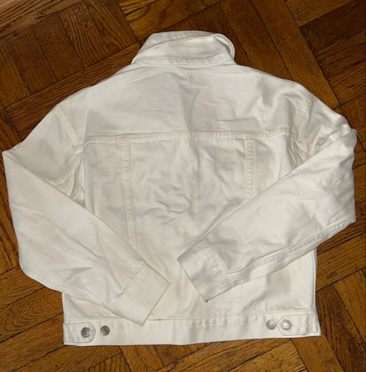 Madewell White Denim Jacket - Women’s Size 8 image indicator(3)