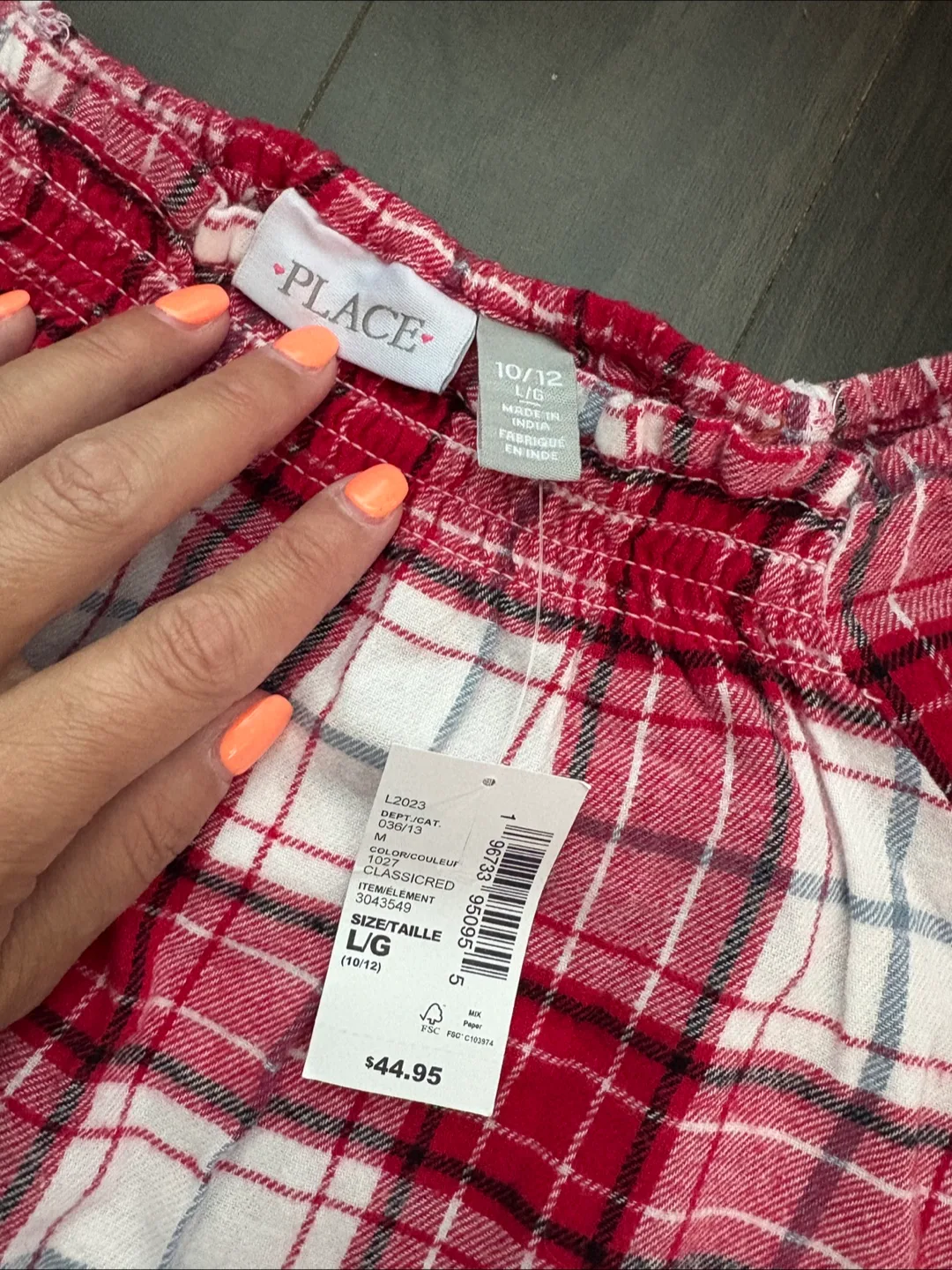 The Children's Place Plaid Top - Size L (10/12) thumbnail