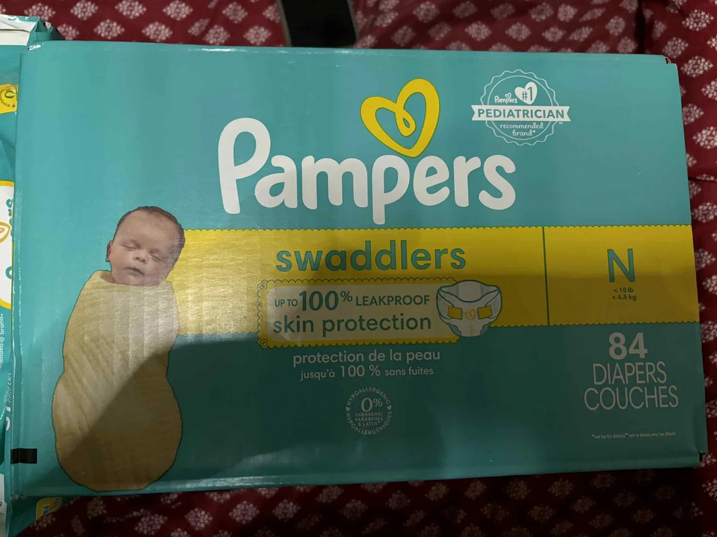 Pampers Swaddlers Size N - 84 Diapers