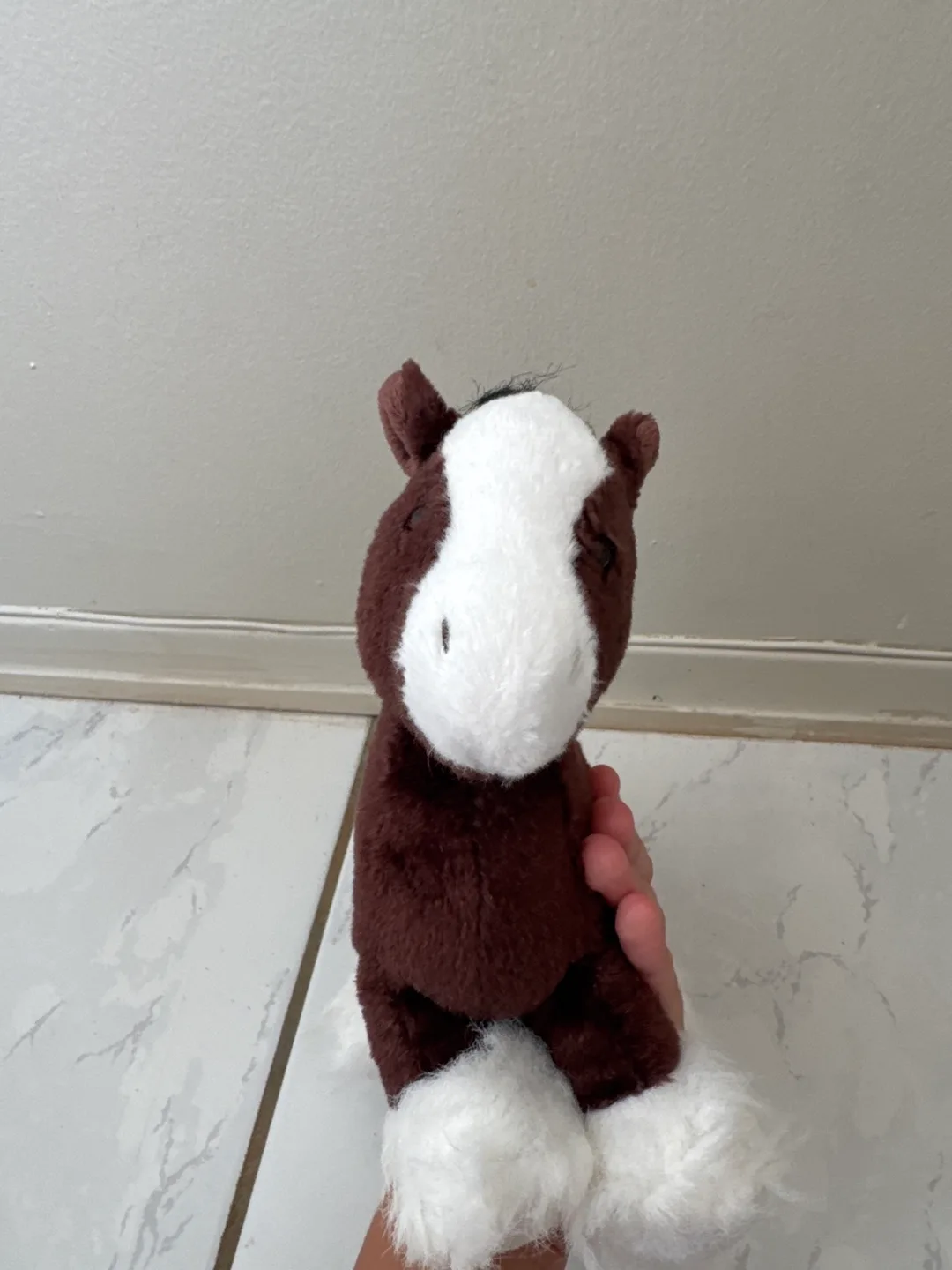 Brown & White Plush Horse Toy thumbnail
