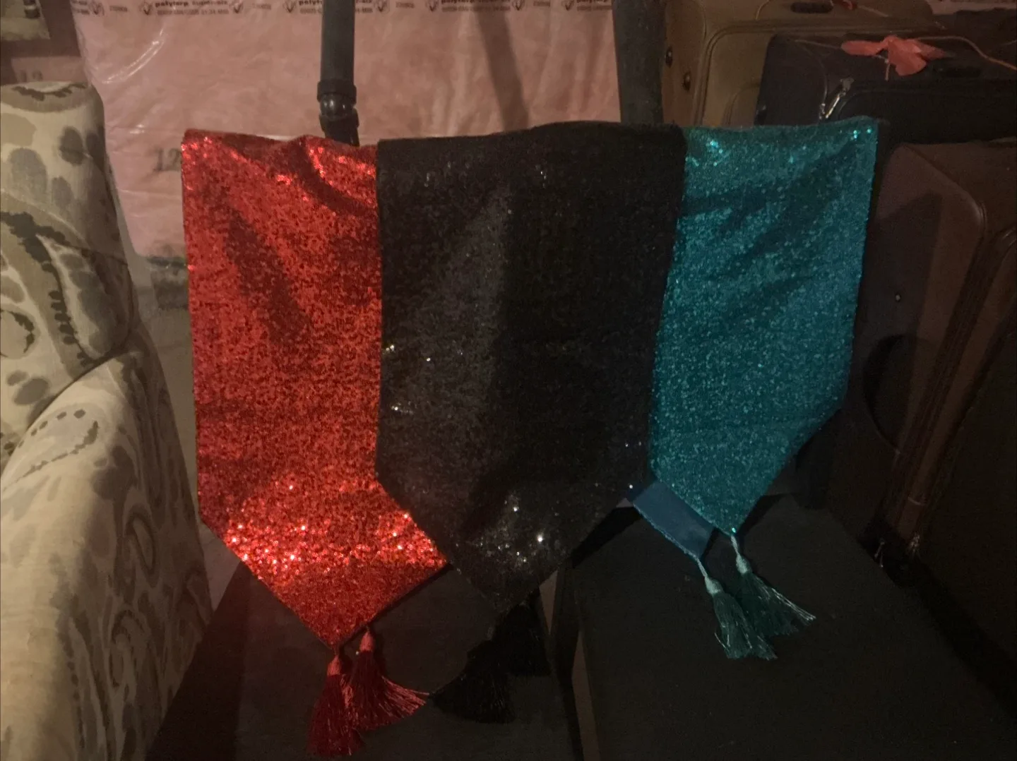 Sequin Table Runners - Red, Black, Teal thumbnail