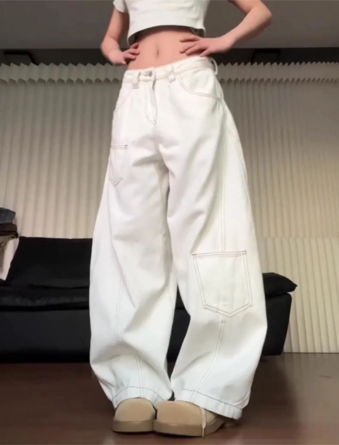 Brand New Loose White Denim jean - photo 3