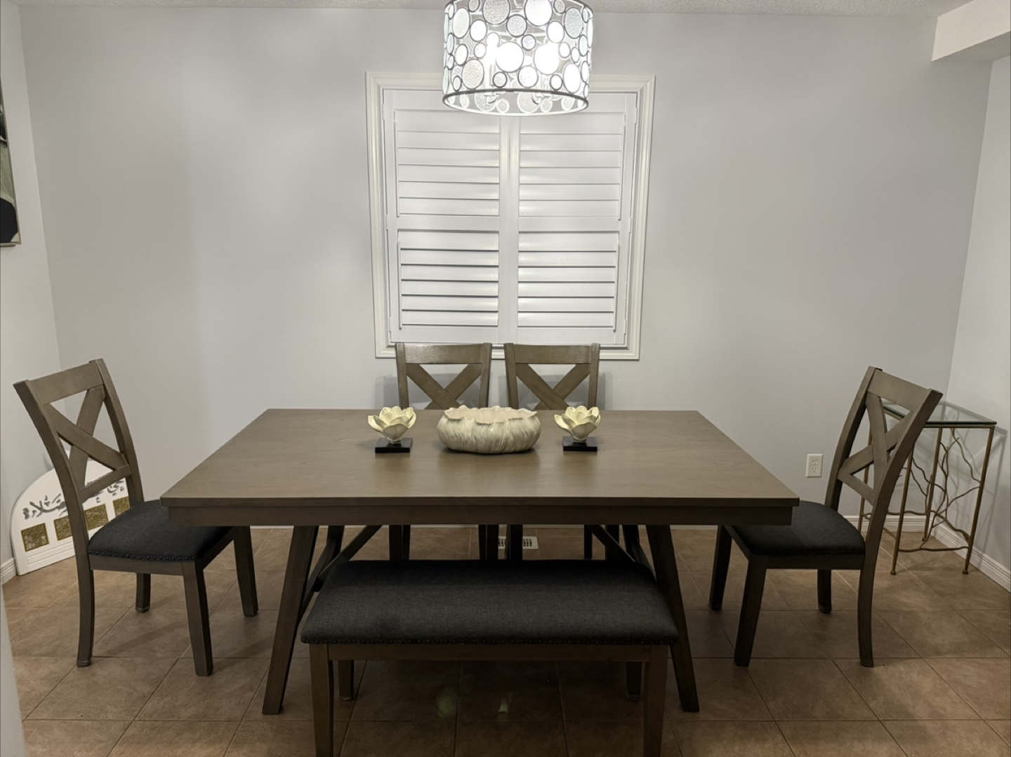 Dining Table Set with 4 Chairs and Bench - photo 2