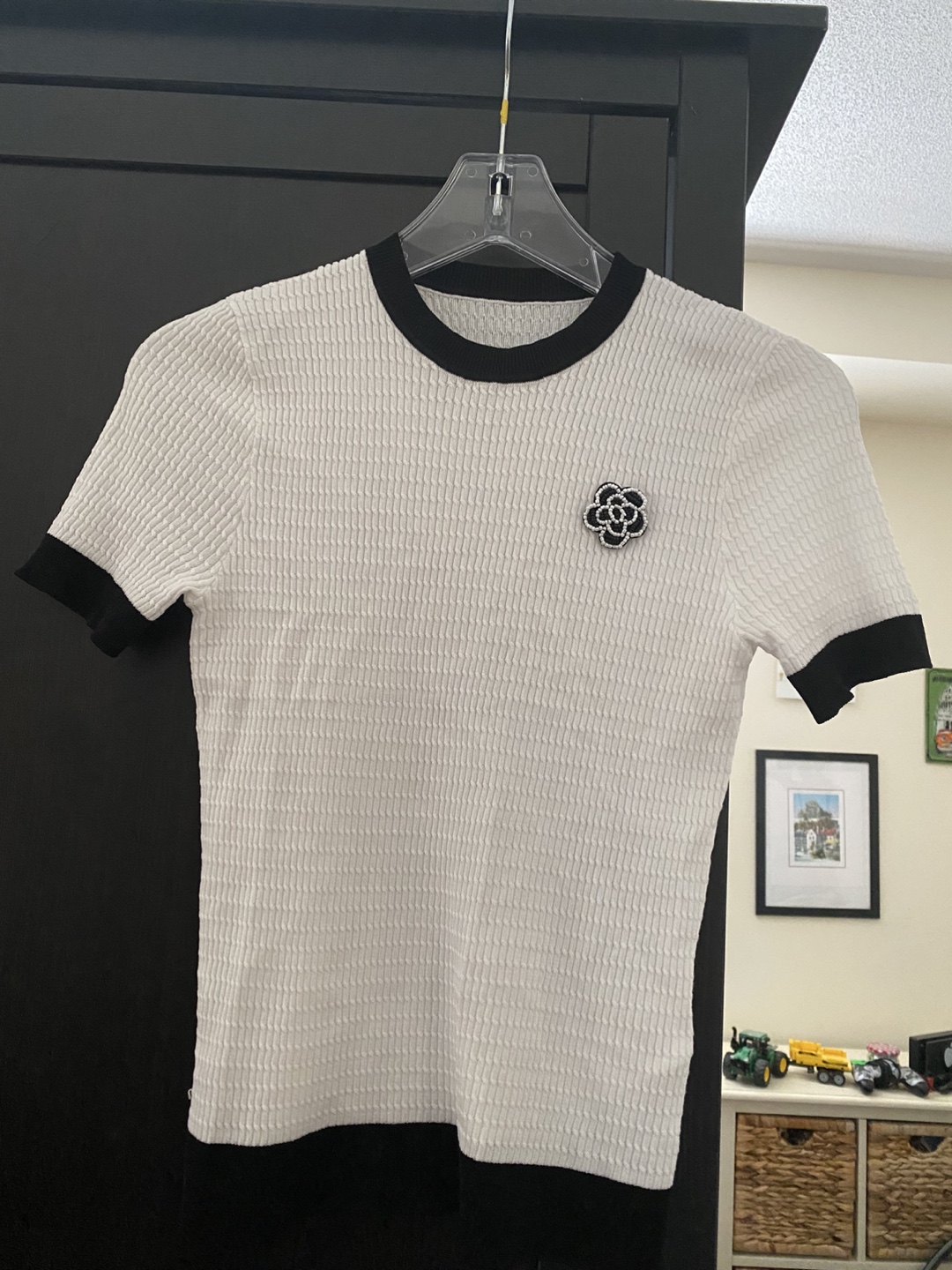 White & Black Knit Top and shirts