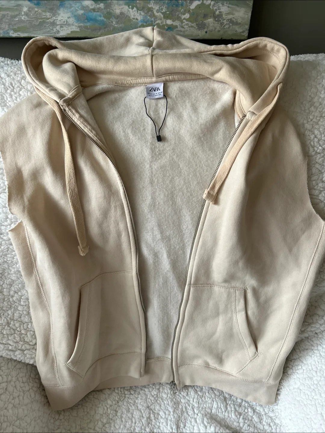 Zara Sleeveless Zip-Up Hoodie - Size M thumbnail