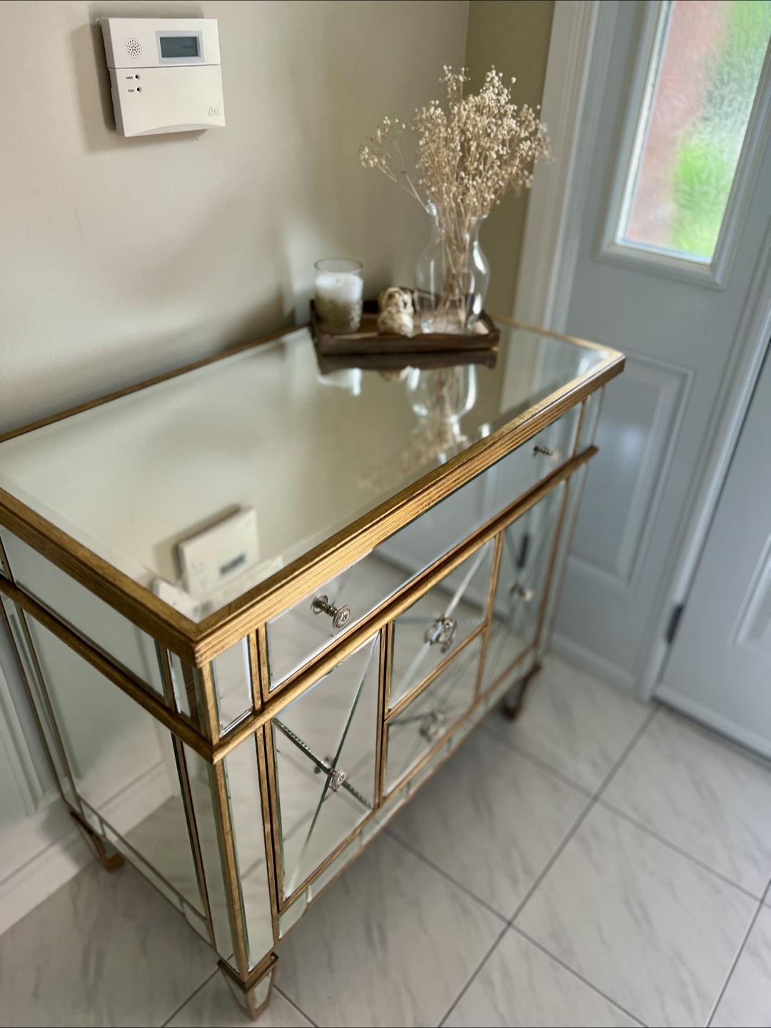Mirrored Gold Accent Cabinet - photo 2