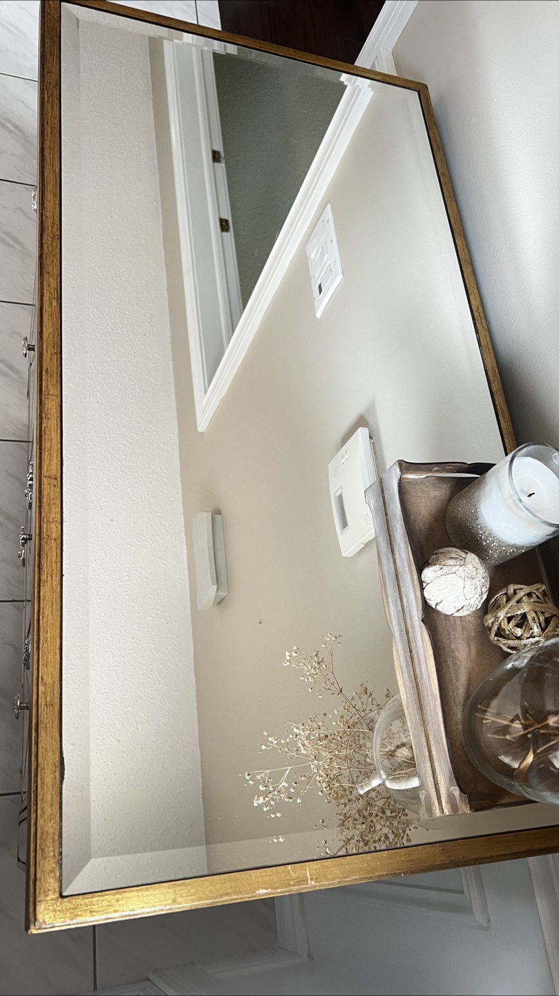 Mirrored Gold Accent Cabinet - photo 4