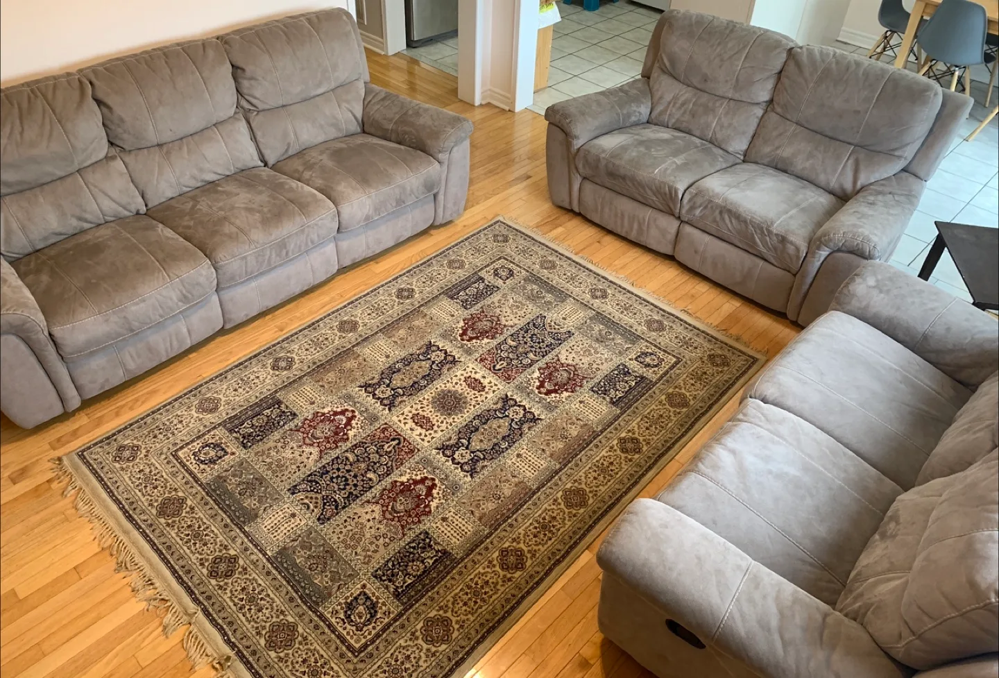 Taupe Reclining Sofa / Couch Set (3 Pieces) image indicator(2)