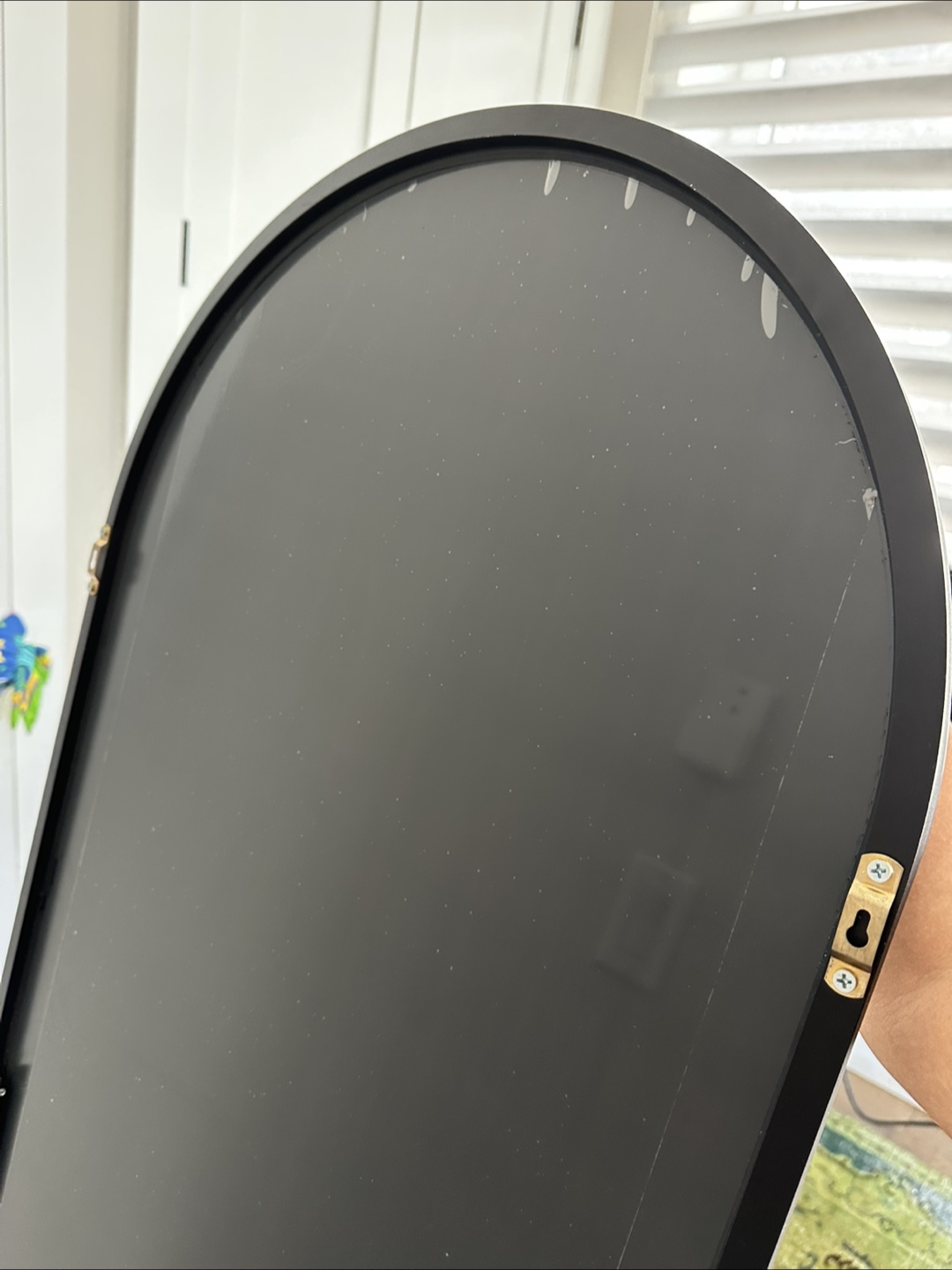 Arched Full Length Mirror - Black Frame - photo 2