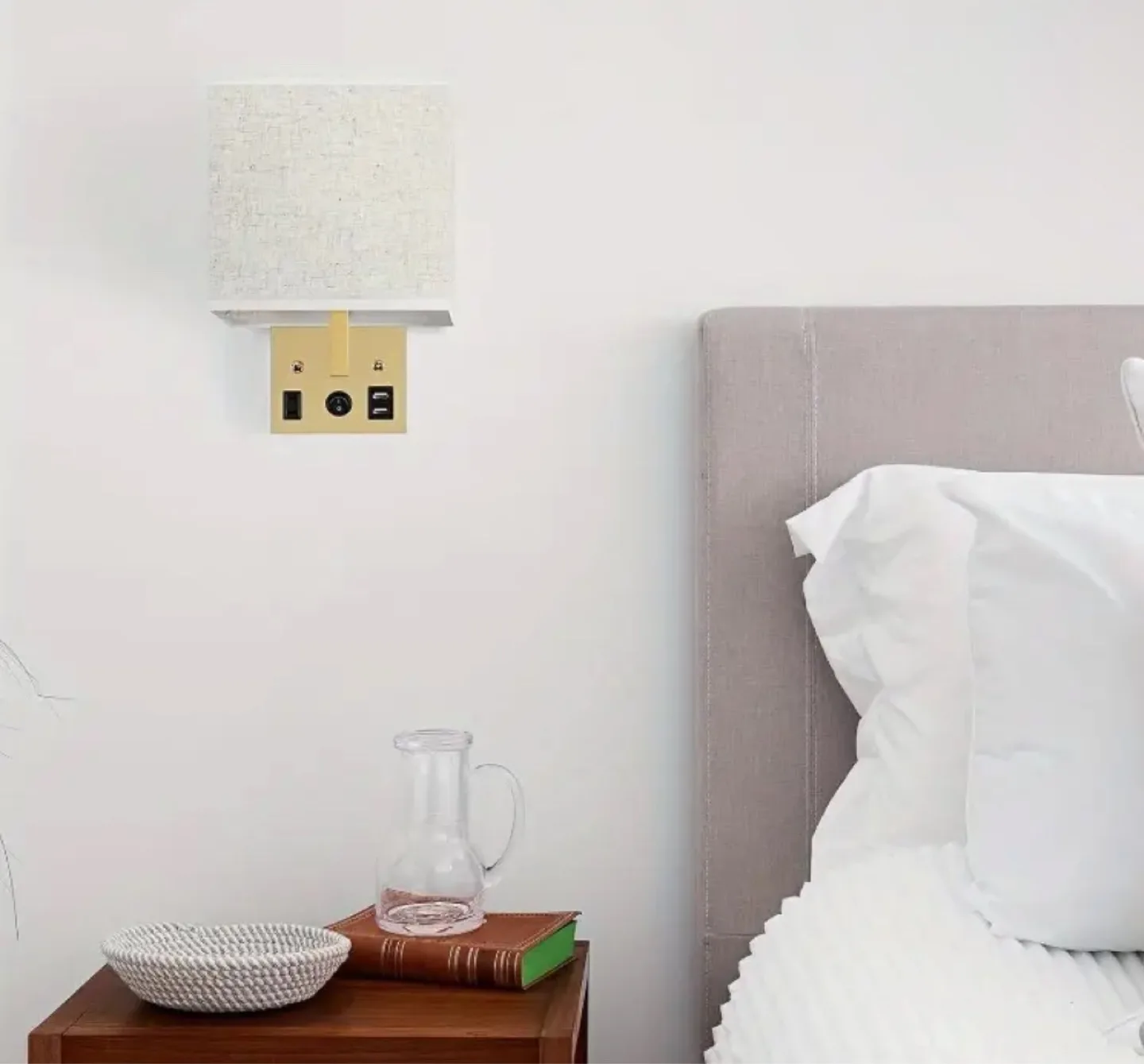 Wall Sconce Lamp with USB Ports image indicator(3)