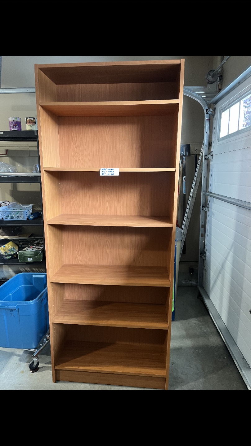 Tall Wooden Bookcase - 80" High