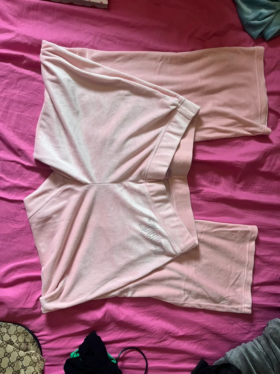 Juicy Couture Pink Velour Tracksuit - Size L thumbnail