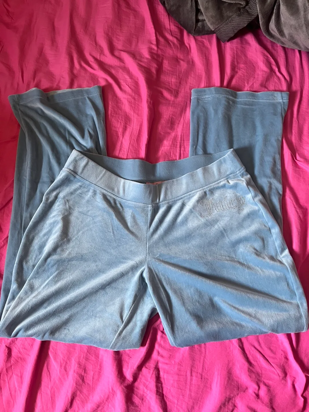 Juicy Couture Blue Velour Tracksuit - Size L thumbnail