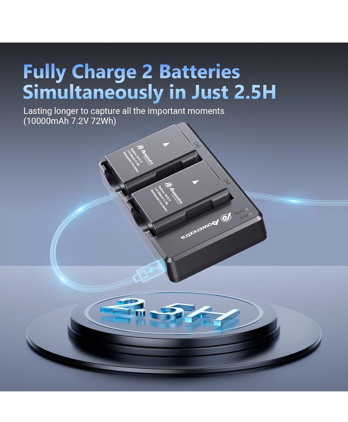 Powerextra EN-EL14 Battery Charger for Nikon - photo 2