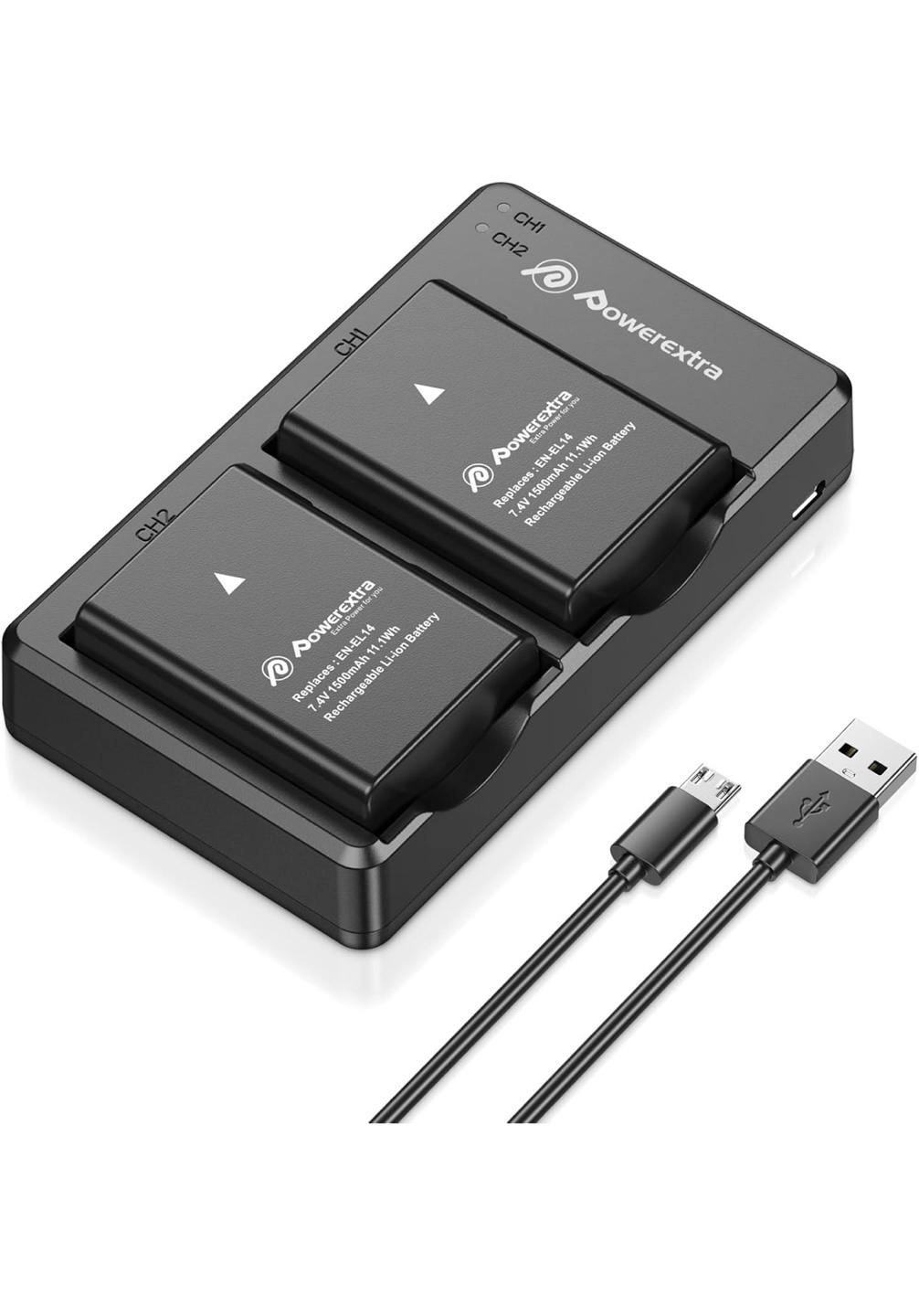 Powerextra EN-EL14 Battery Charger for Nikon