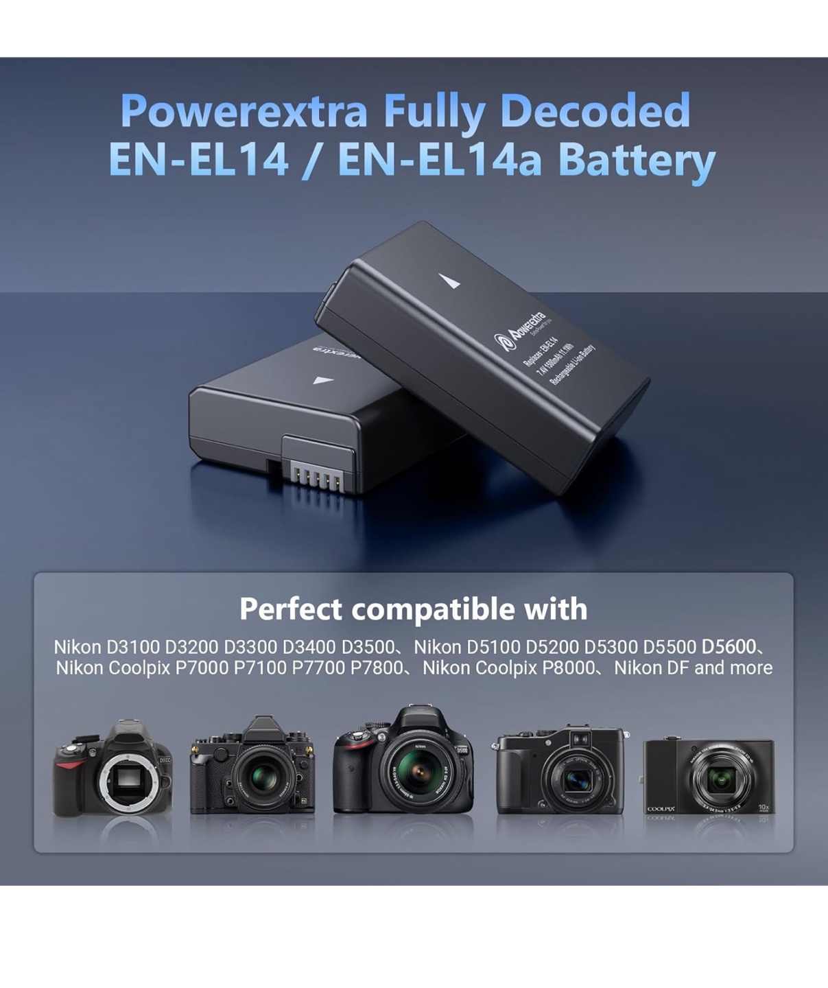 Powerextra EN-EL14 Battery Charger for Nikon - photo 5