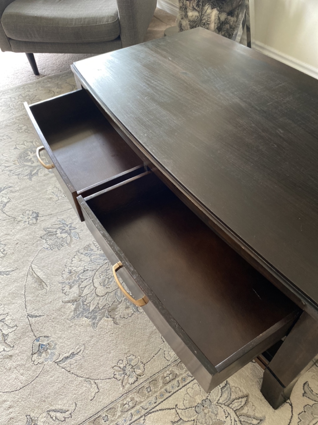 Dark Brown solid Wood Coffee Table - photo 2
