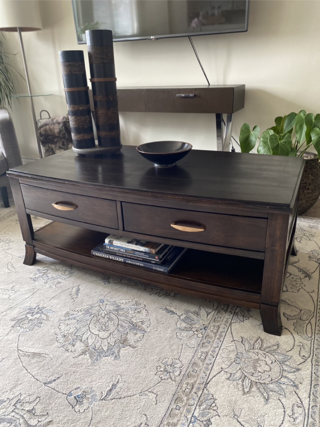 Dark Brown solid Wood Coffee Table