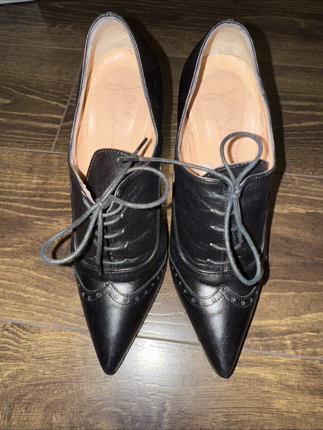 Jou Pierre Chose Black Leather Heels - Size 36