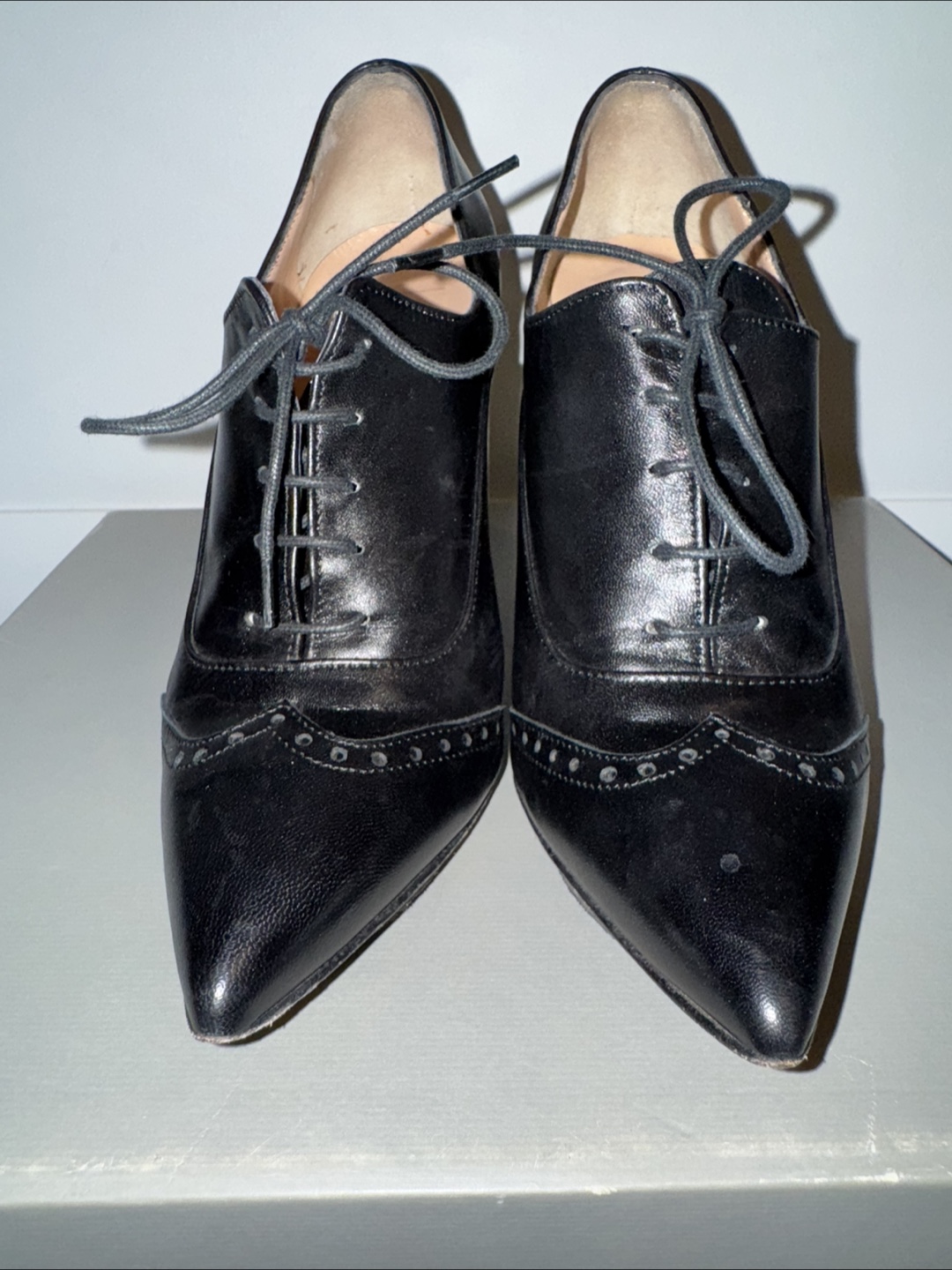 Jou Pierre Chose Black Leather Heels - Size 36 - photo 2