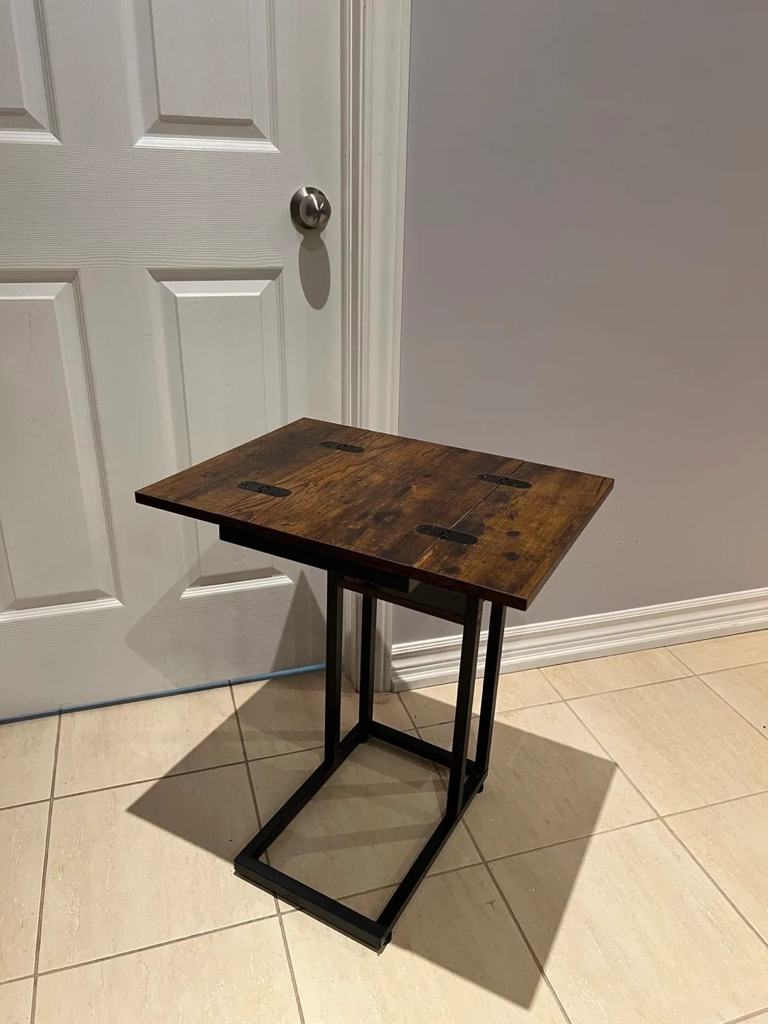 Brown Wood & Metal C Table image indicator(2)