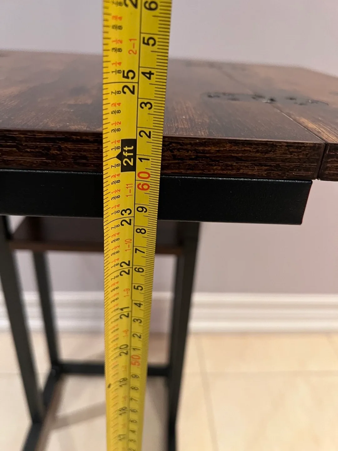 Brown Wood & Metal C Table image indicator(6)