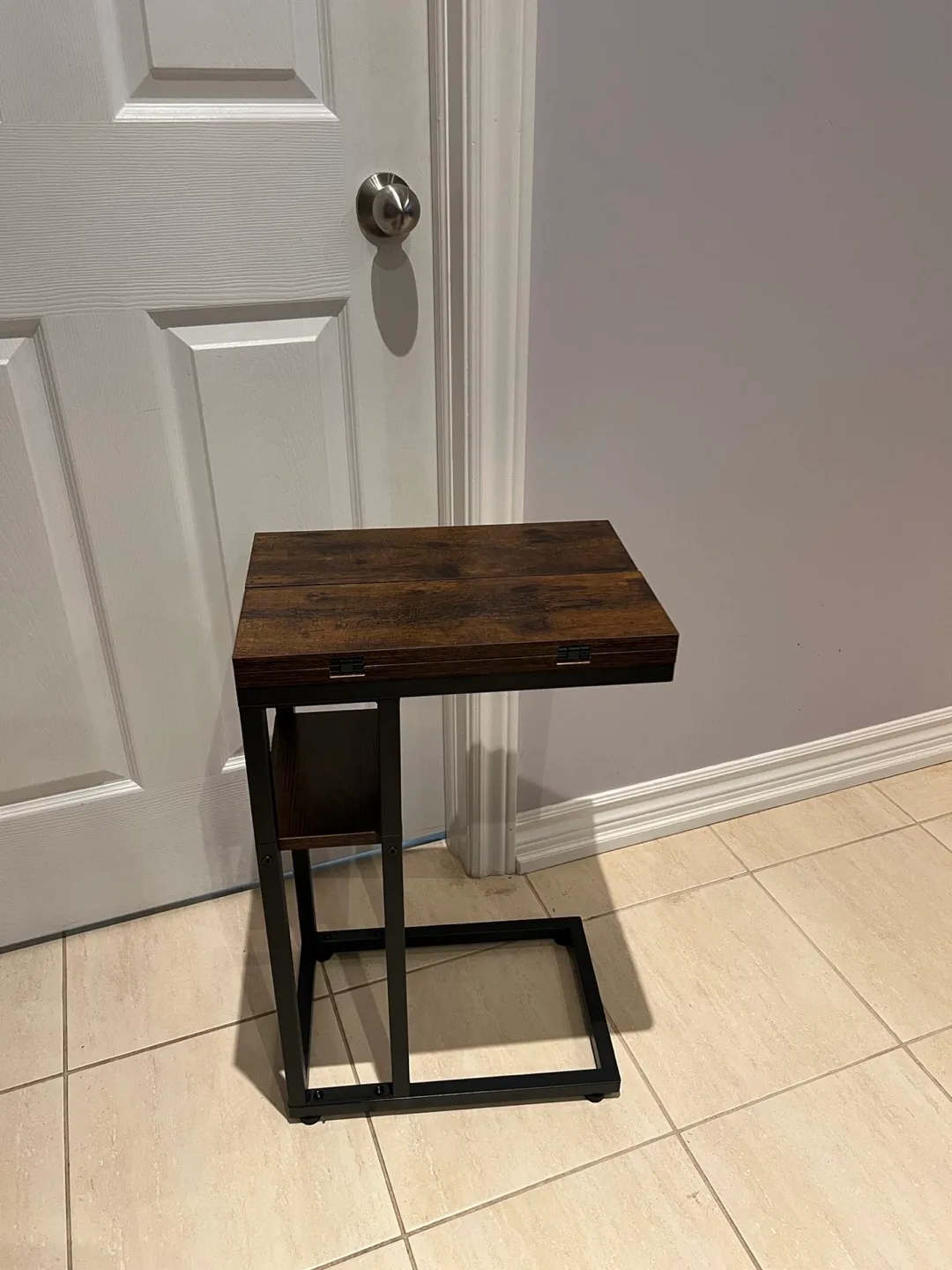 Brown Wood & Metal C Table image indicator(3)