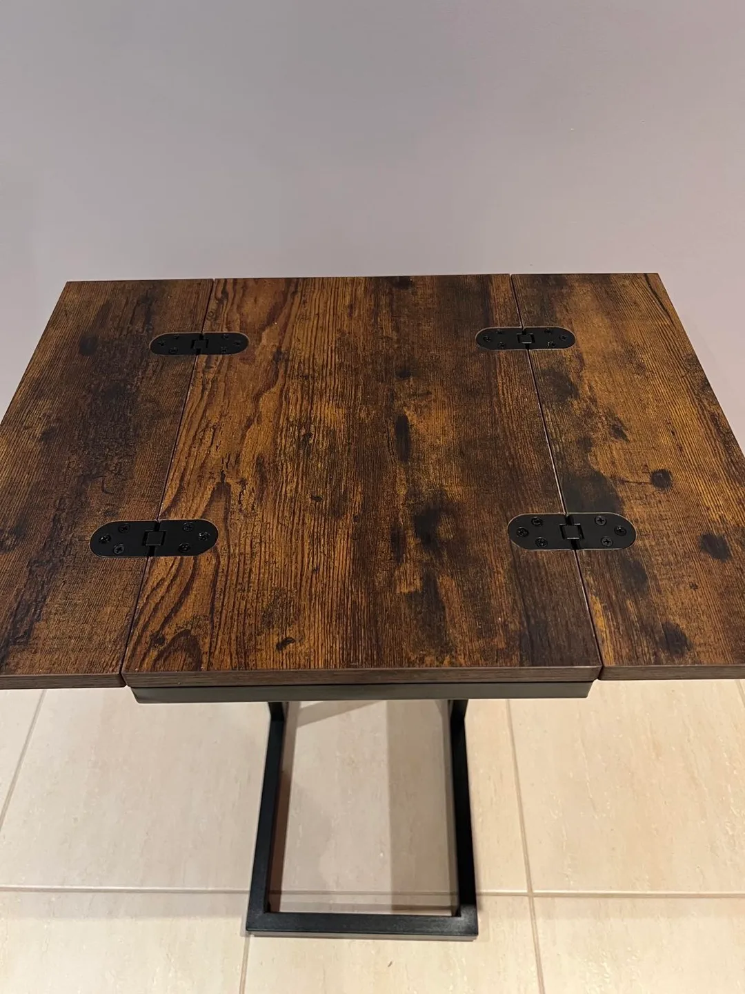 Brown Wood & Metal C Table image indicator(4)