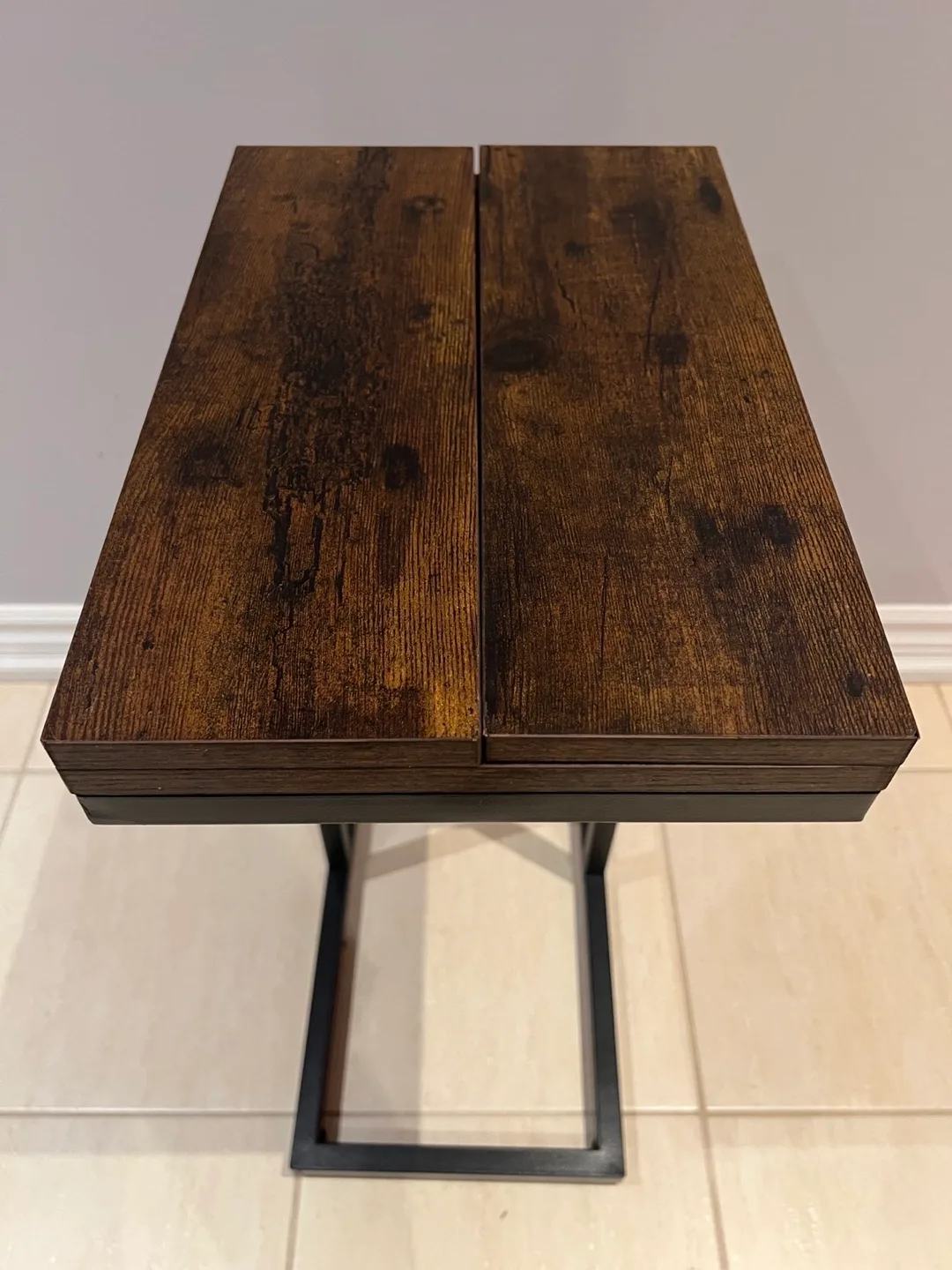 Brown Wood & Metal C Table image indicator(5)