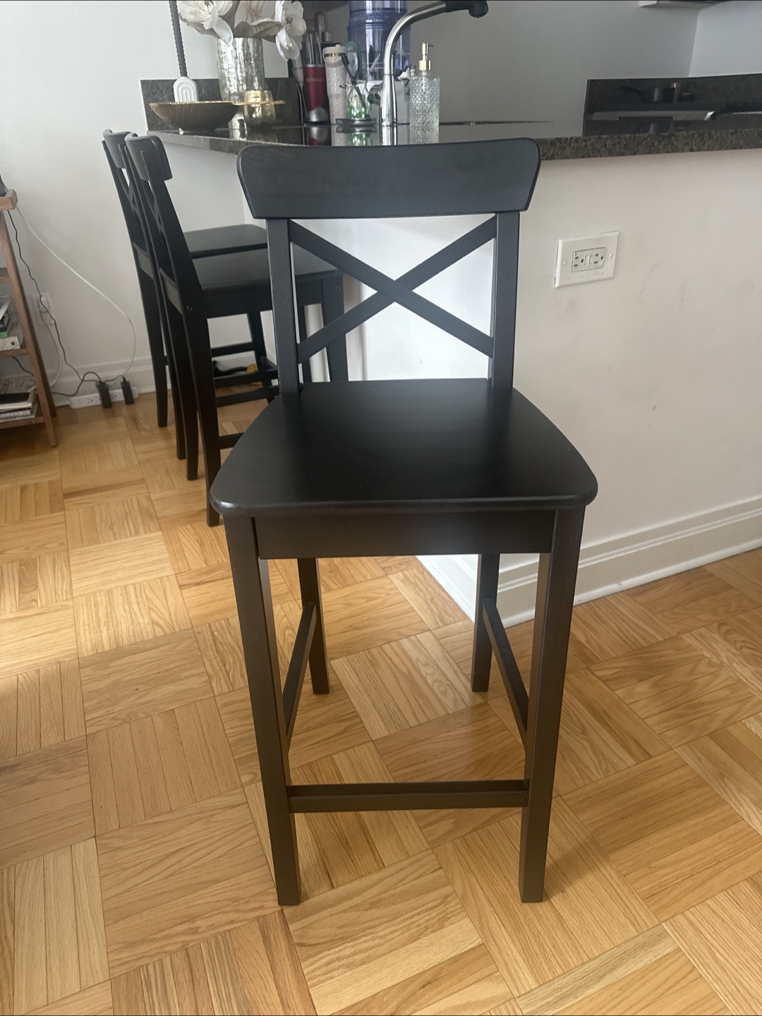 IKEA Ingolf Bar Stool - Black Set of 3 $120 - photo 2