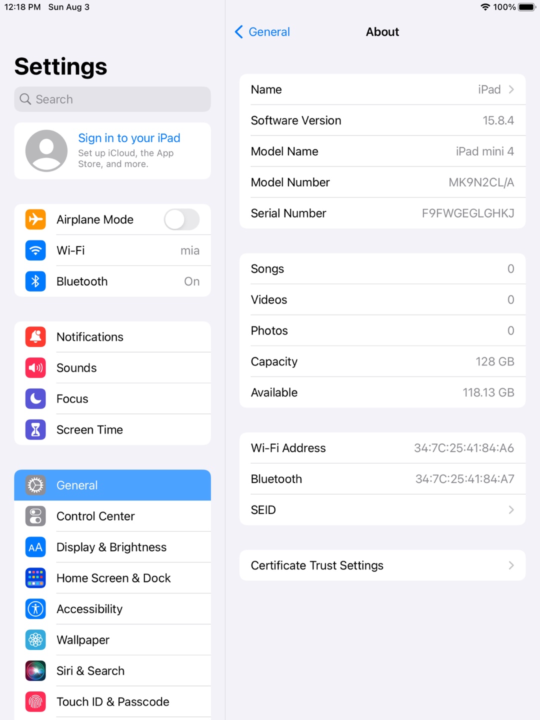 iPad mini 4 128GB