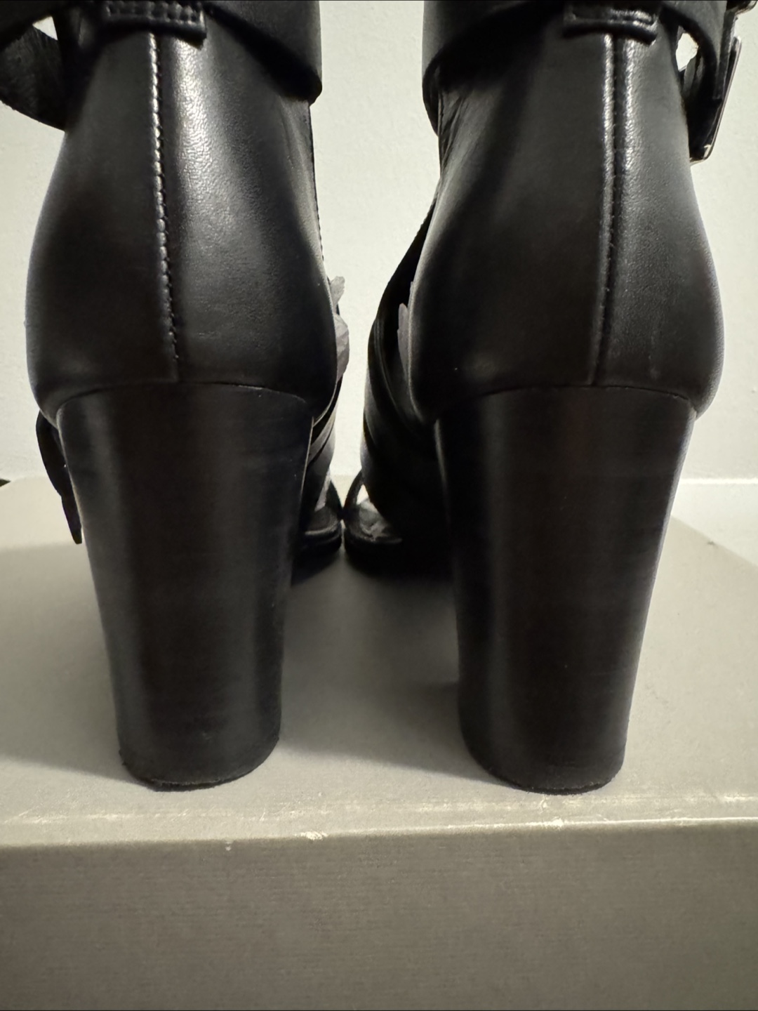 The Kooples Black Leather Buckle Heels - Size 36 - photo 3