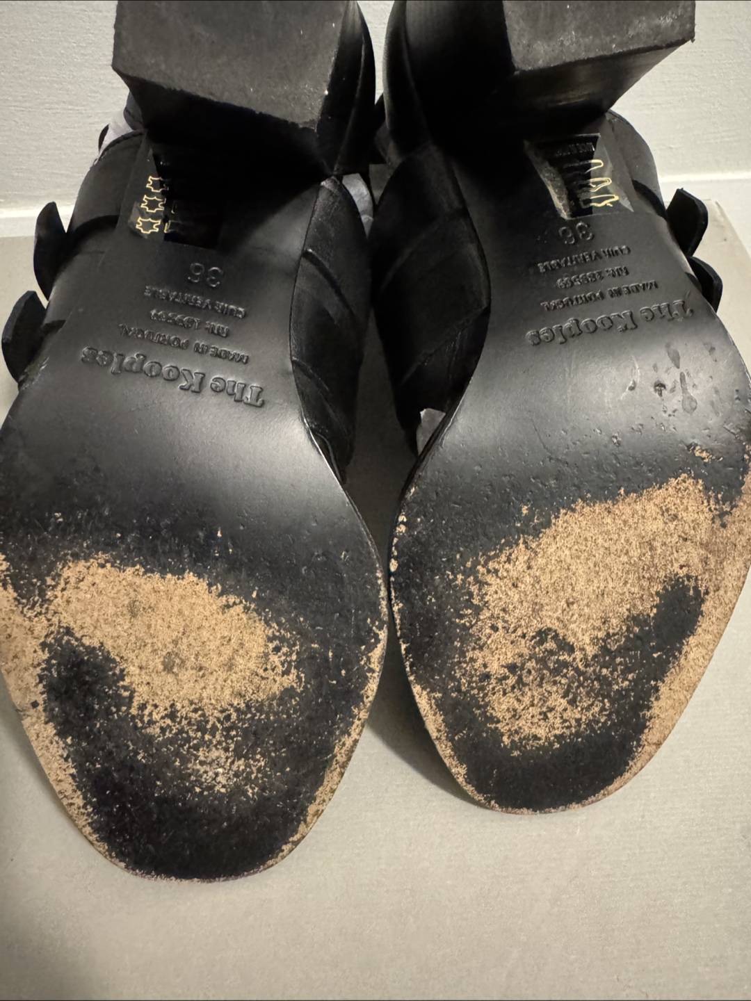 The Kooples Black Leather Buckle Heels - Size 36 - photo 4