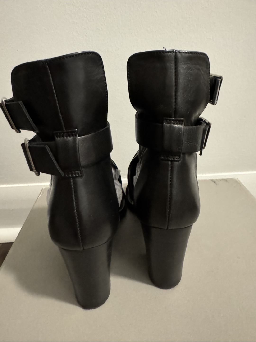 The Kooples Black Leather Buckle Heels - Size 36 - photo 2