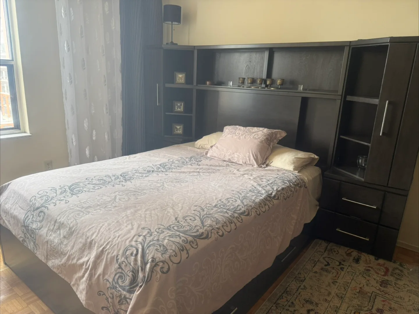 Dark Brown Queen Size Bed Frame with Storage image indicator(2)