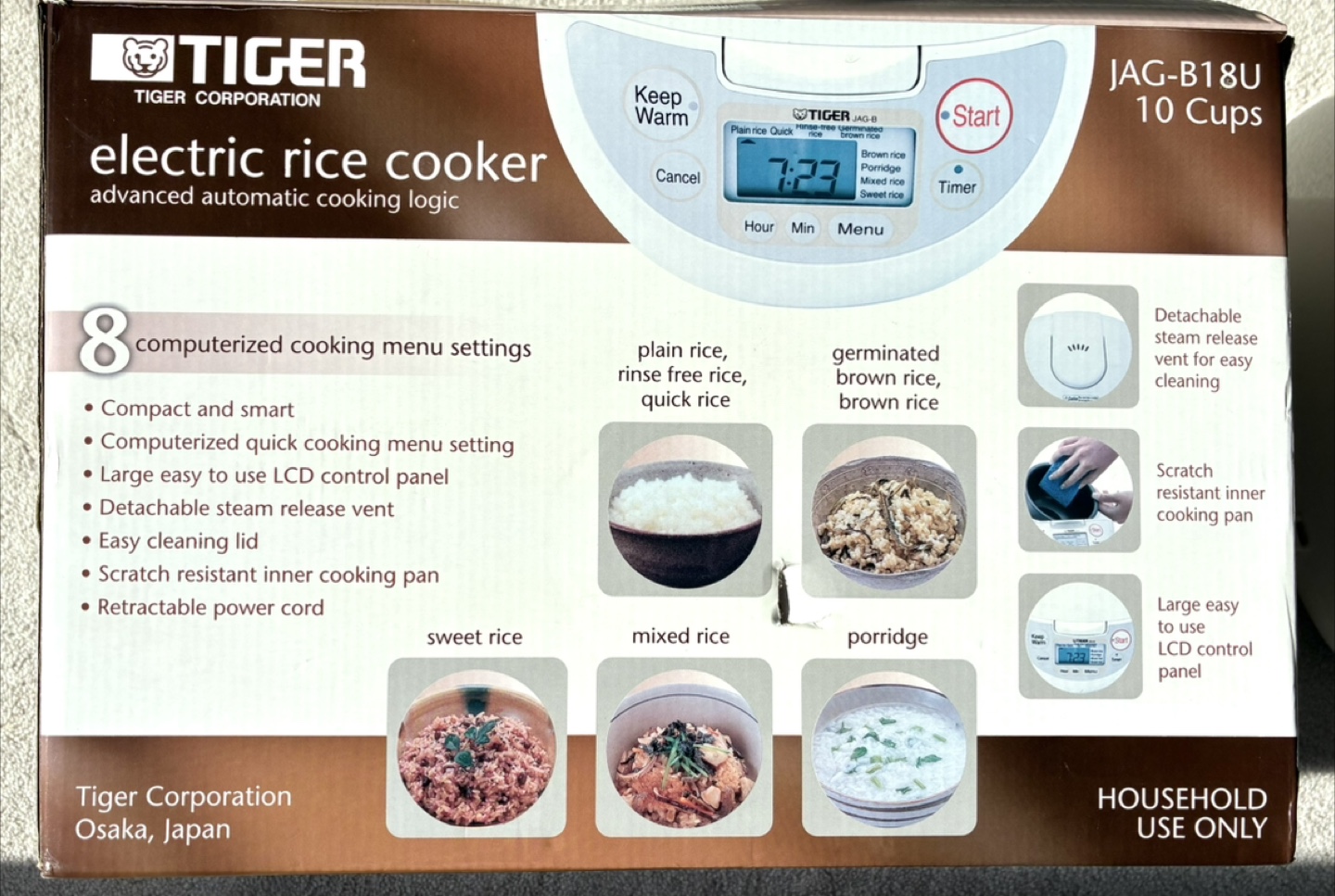 NEW Tiger ELECTRIC Rice Cooker -Advanced cooking, 10 Cups!! - photo 2