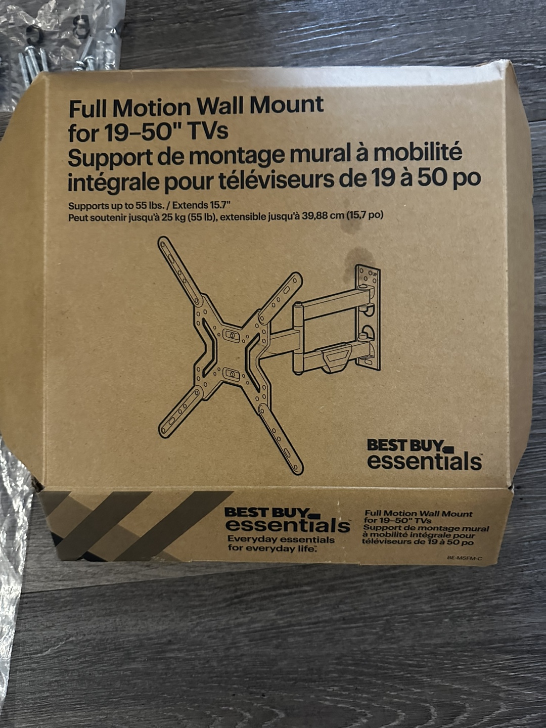 New Best Buy Essentials Full Motion Wall Mount (19-50") - photo 2