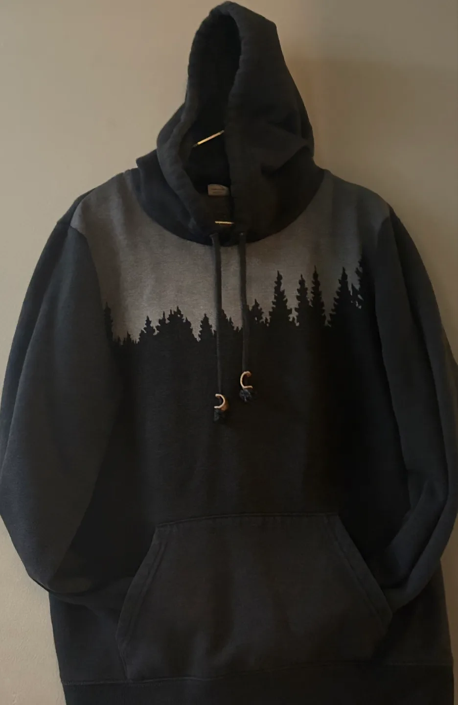 Black & Grey Forest Print Hoodie thumbnail