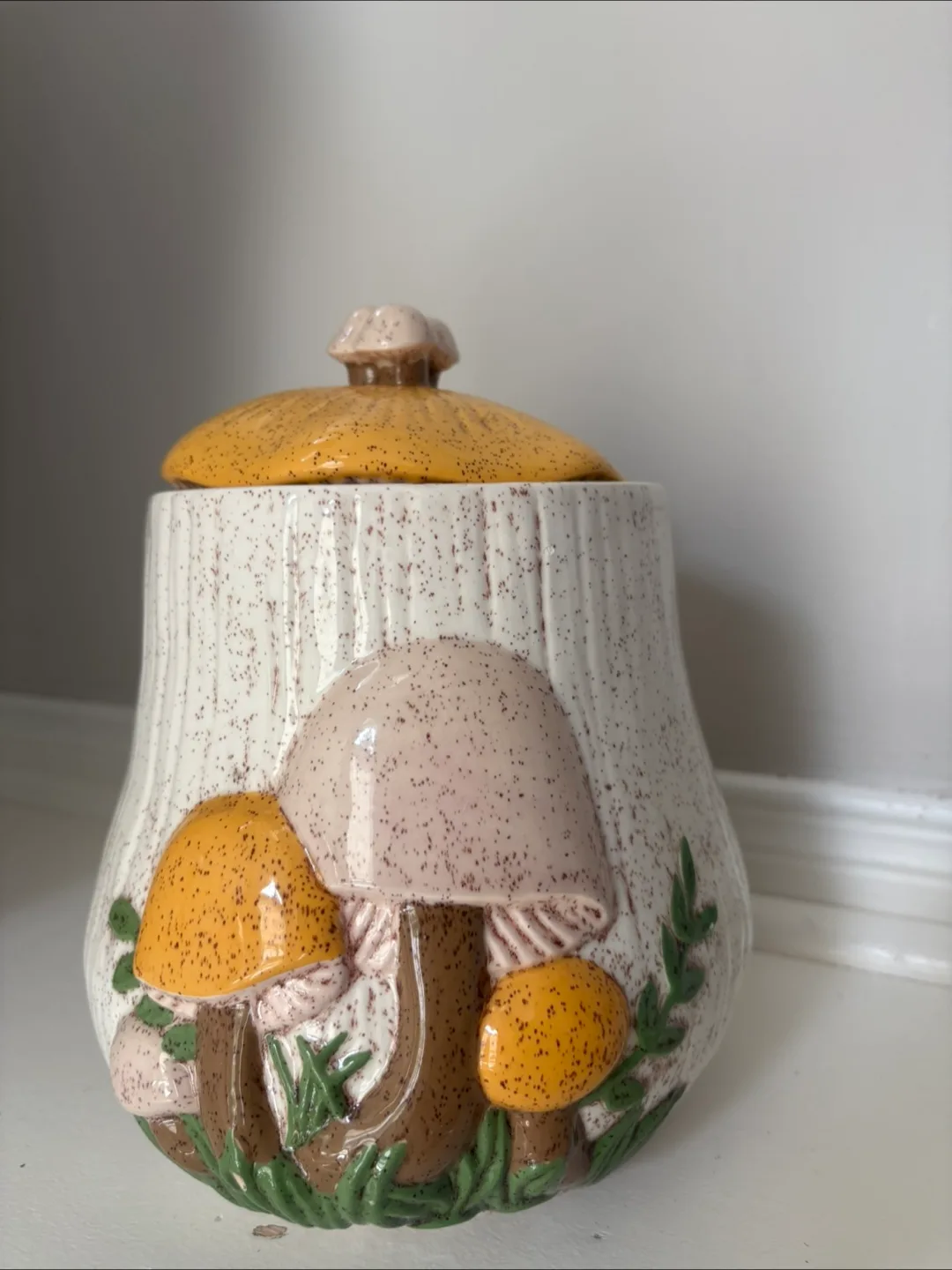 Vintage 70s Arnels Ceramic Mushroom Canister thumbnail